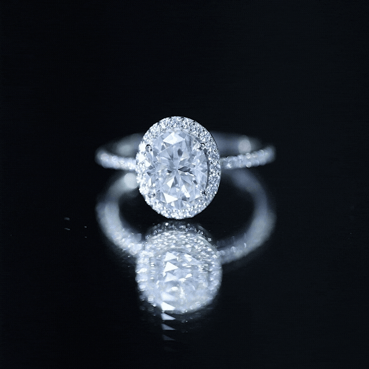 Oval Brilliant Cut Moissanite Classic Engagement Ring