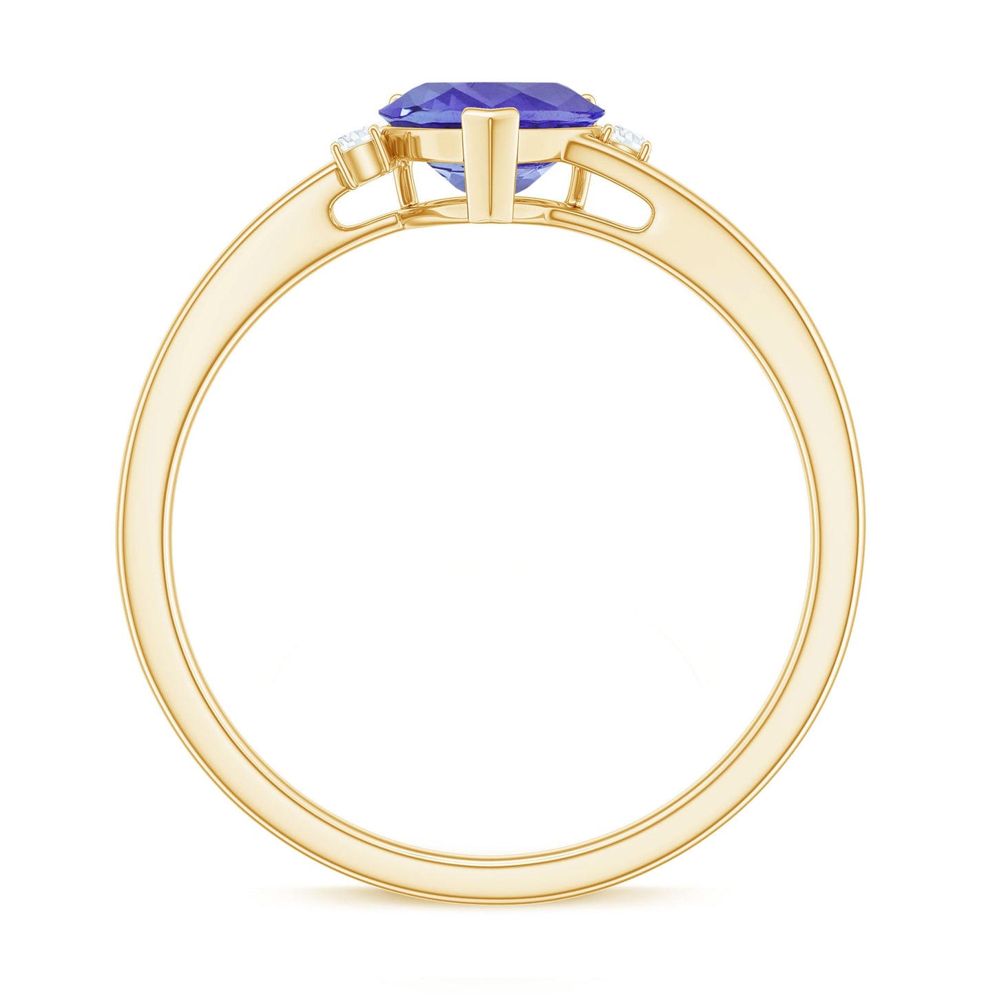 Certified Real Tanzanite Heart Promise Ring with Diamond