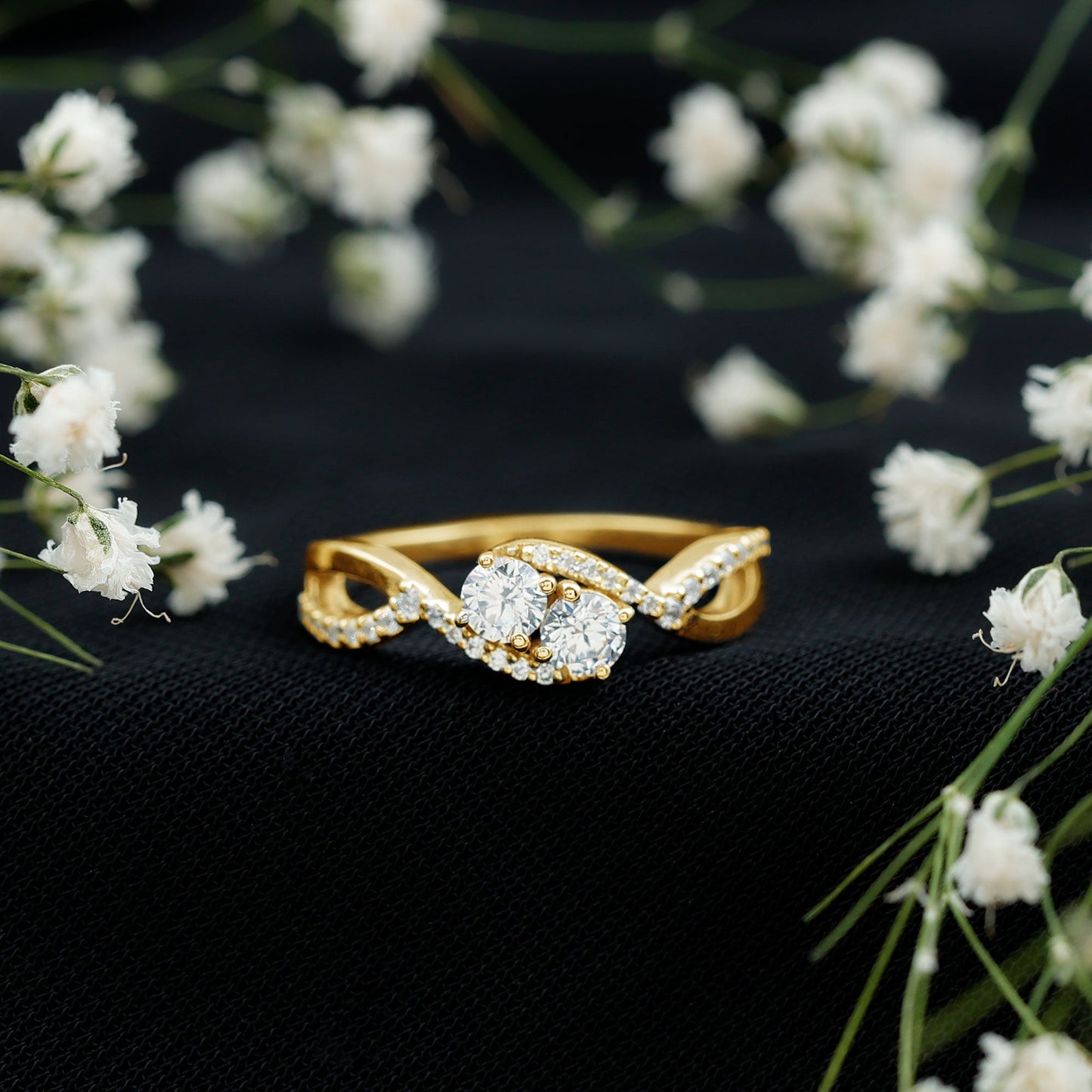 Toi Et Moi Round Moissanite Infinity Promise Ring