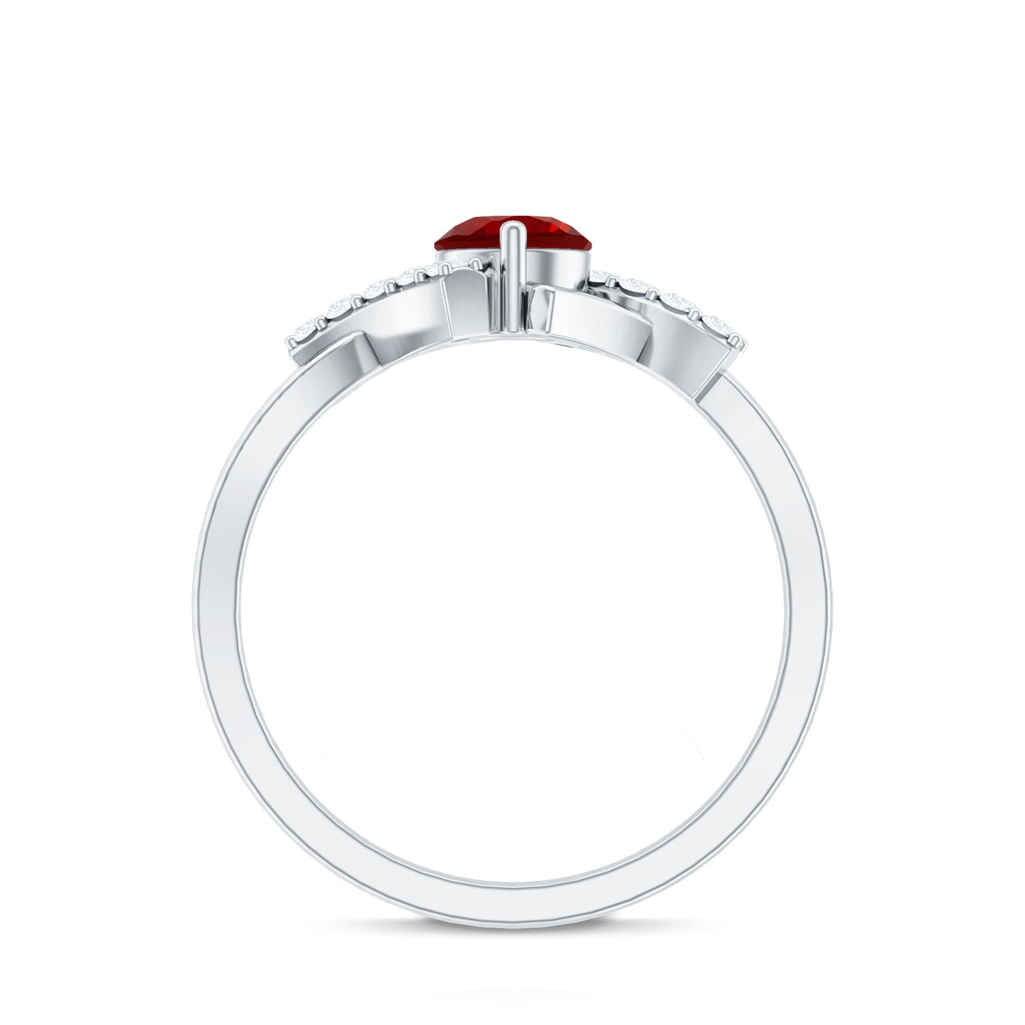Lab Created Ruby and Diamond Promise Ring for Her