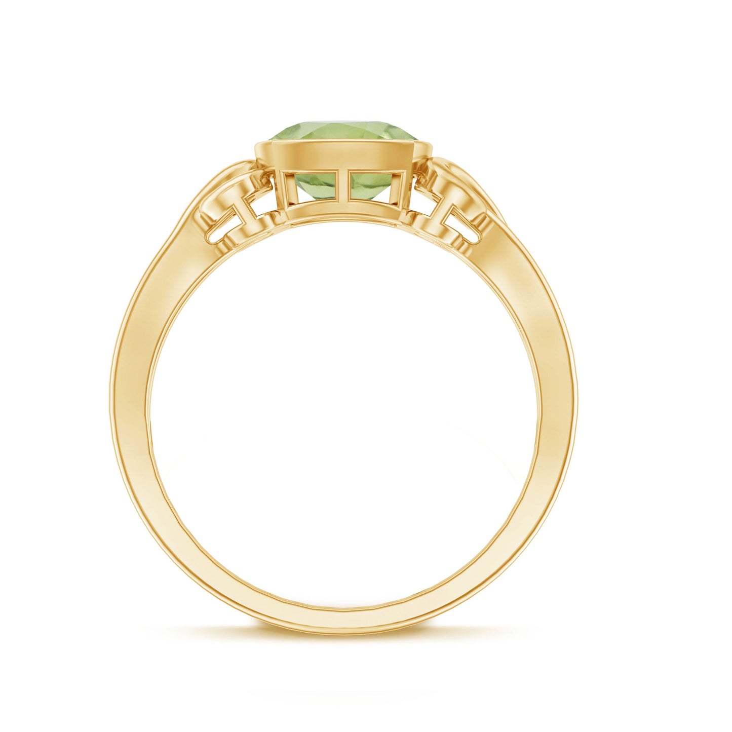 Vintage Style 2 Carat Peridot Cushion Cut Engagement Ring