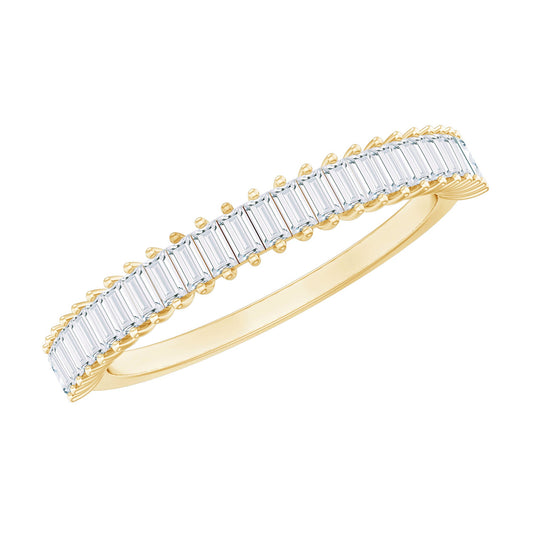 Certified Baguette Moissanite Half Eternity Band Ring