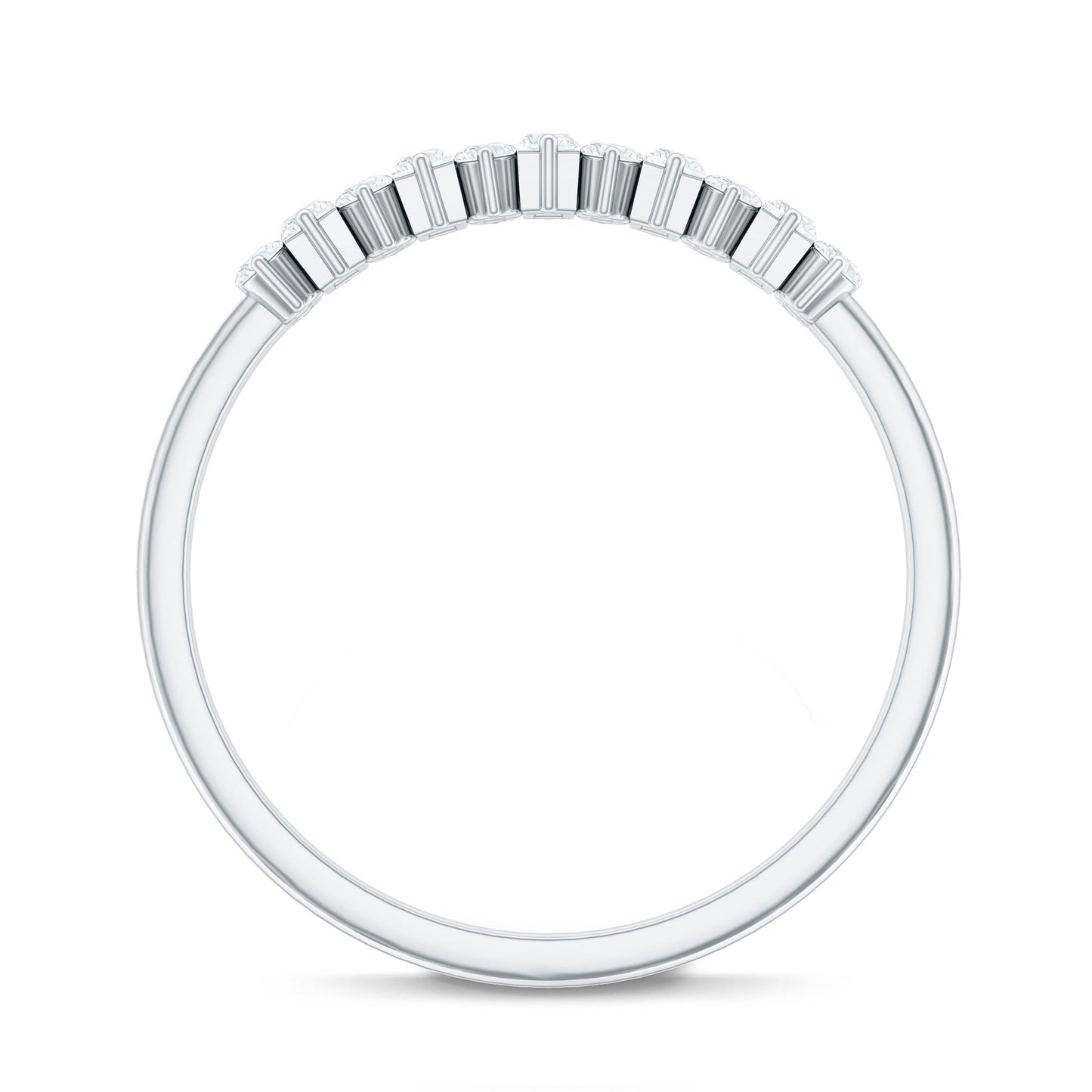 Anniversary Band Ring with Certified Moissanite Stones