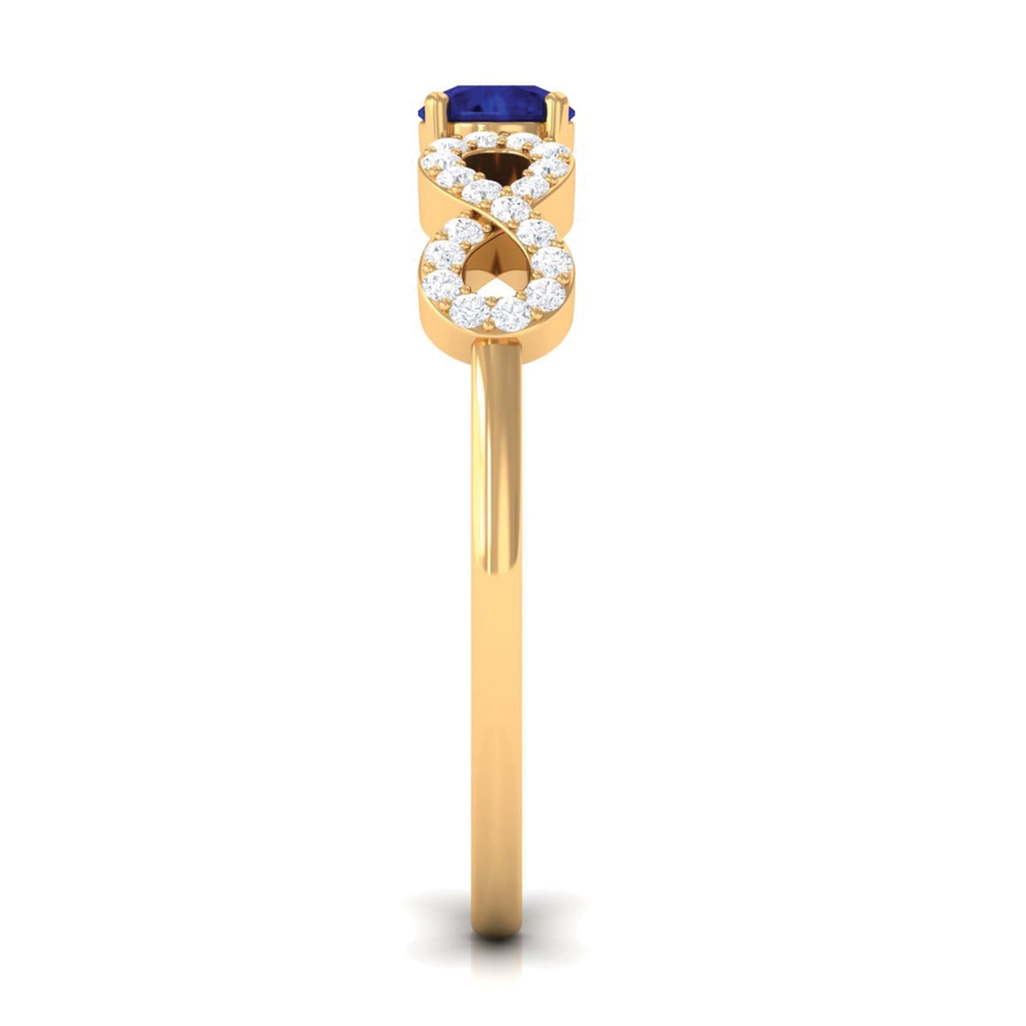 Minimalist Blue Sapphire and Diamond Infinity Promise Ring