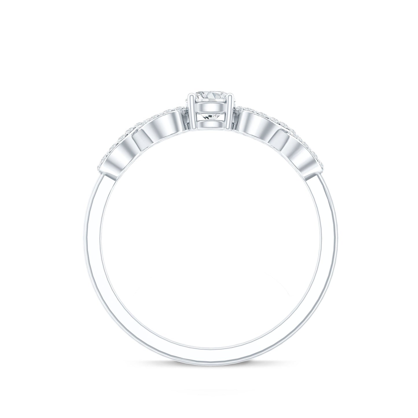 Round Moissanite Infinity Promise Ring with Certificate
