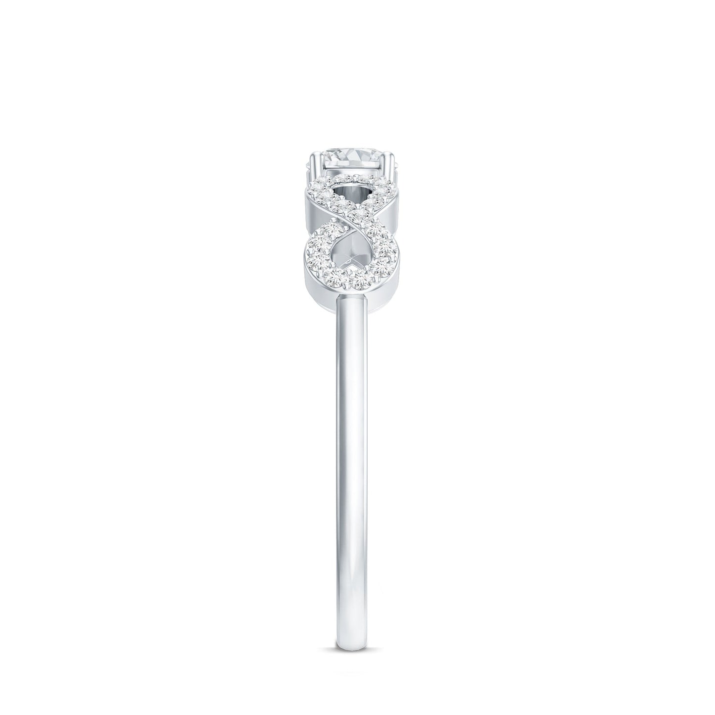 Round Moissanite Infinity Promise Ring with Certificate