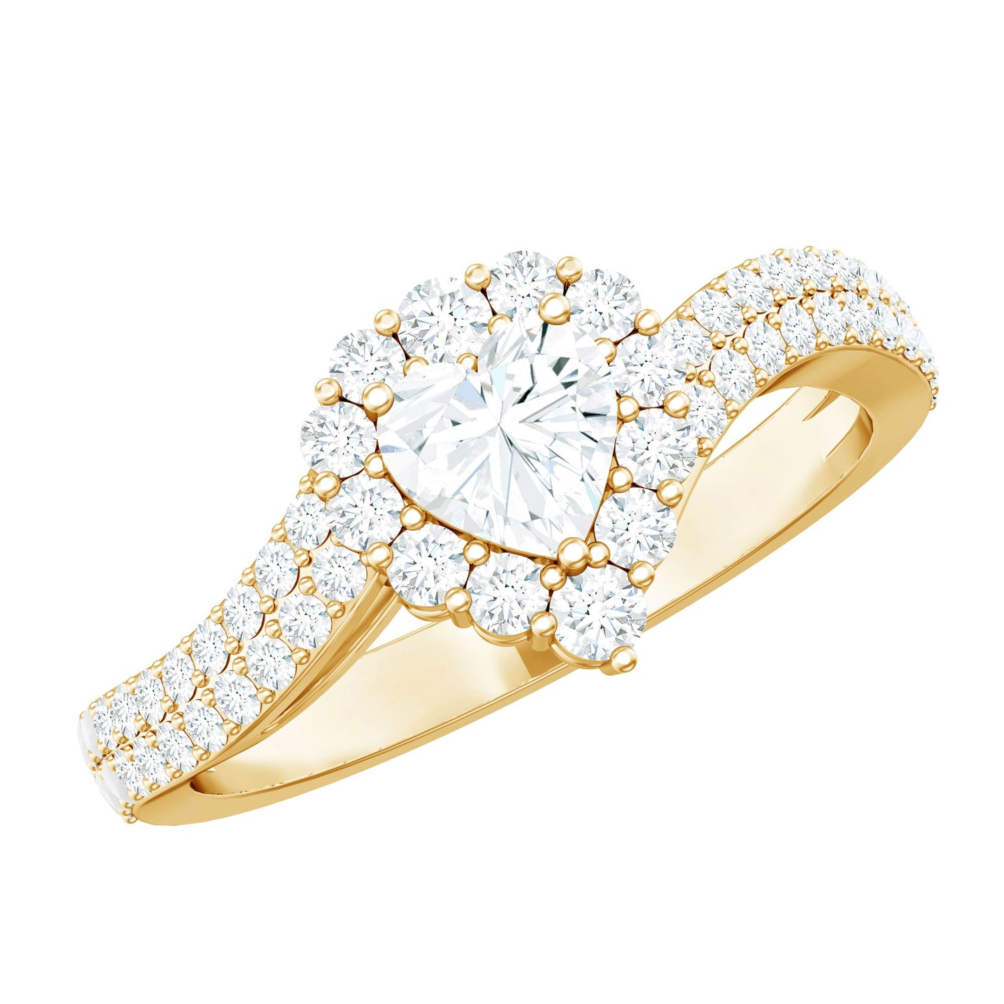 Moissanite Heart Shape Engagement Ring For Women