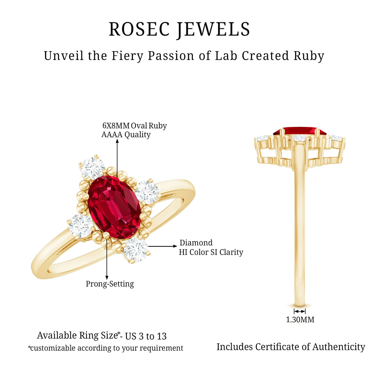 Vintage Inspired Lab Grown Ruby Oval Engagement Ring with Diamonds