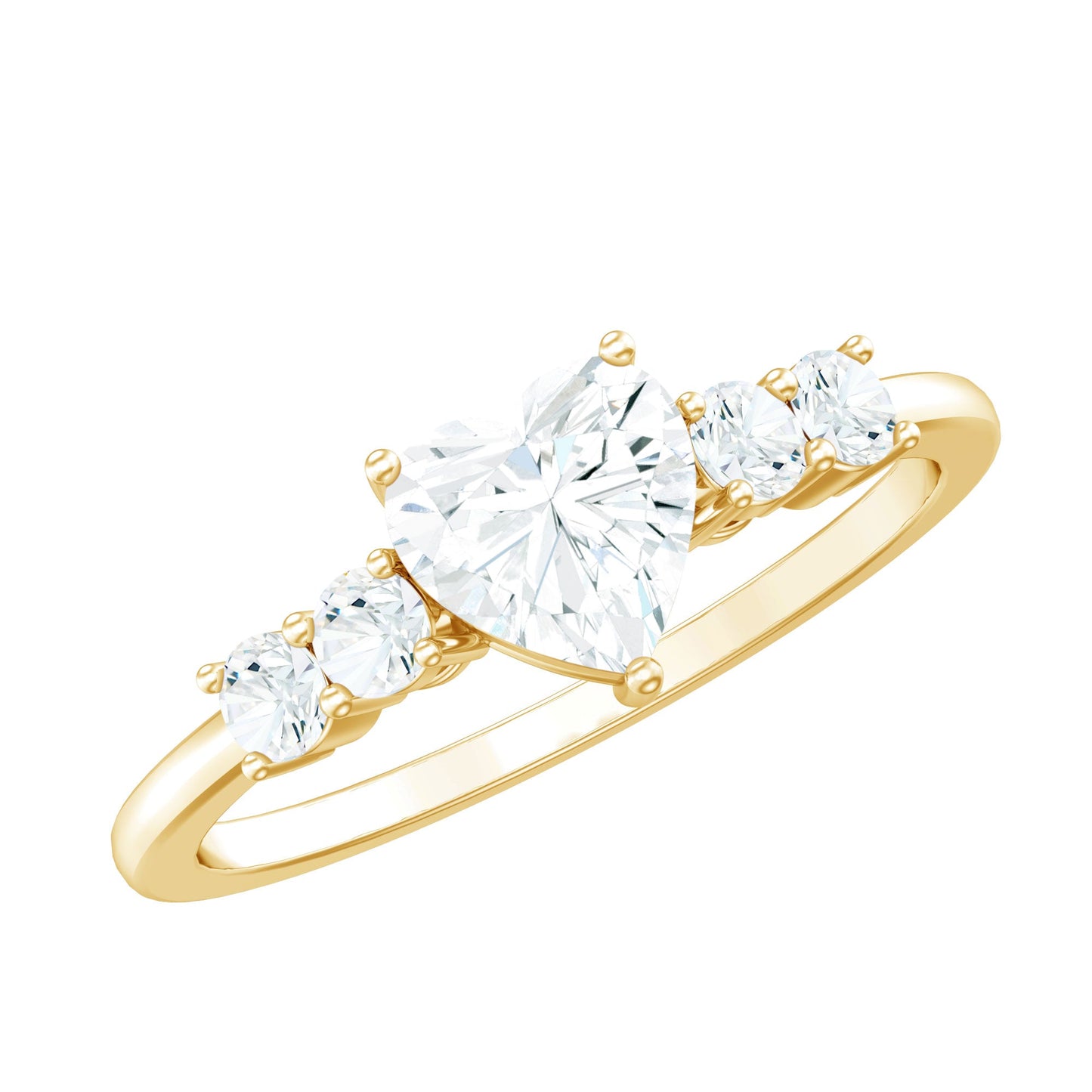 Certified Brilliant Cut Moissanite Heart Promise Ring for Her