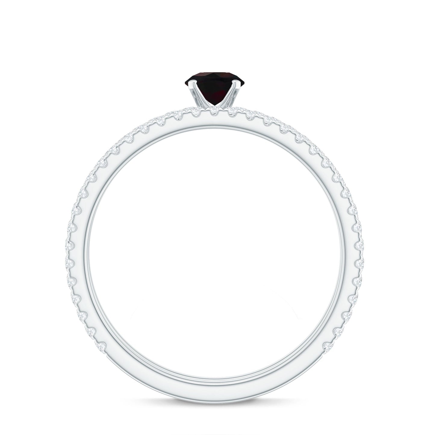 0.4 Carat Minimal Wedding Ring Set with Black Opal and Diamond