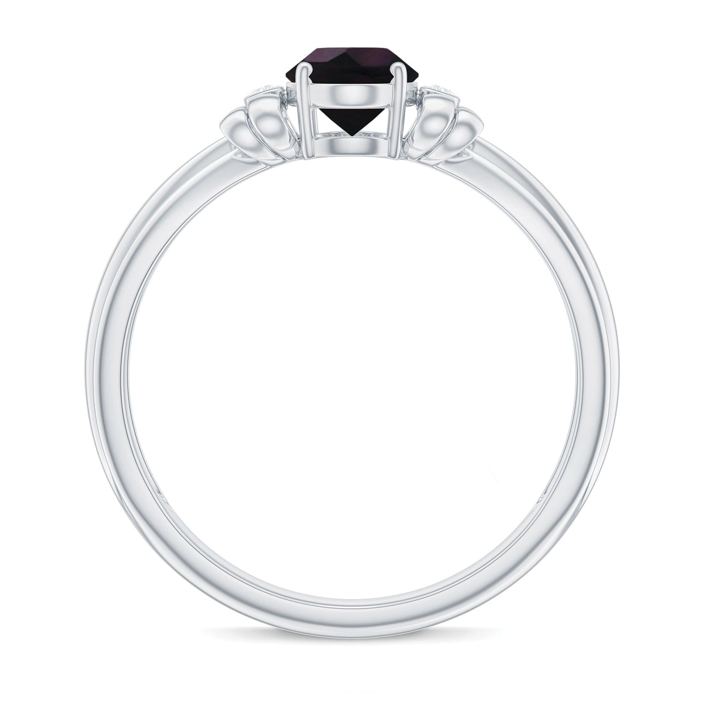 0.9 Carat Oval Cut Black Opal Solitaire Engagement Ring with Diamond