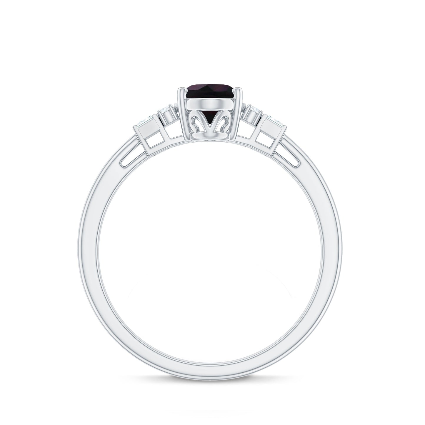 0.9 Carat Oval Cut Black Opal Engagement Ring with Diamond