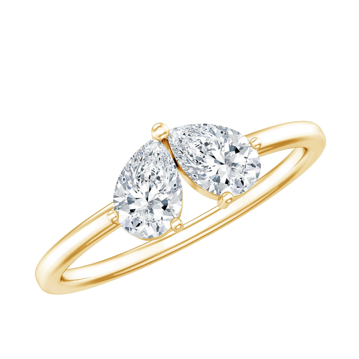 Moissanite Two Stone Promise Engagement Ring