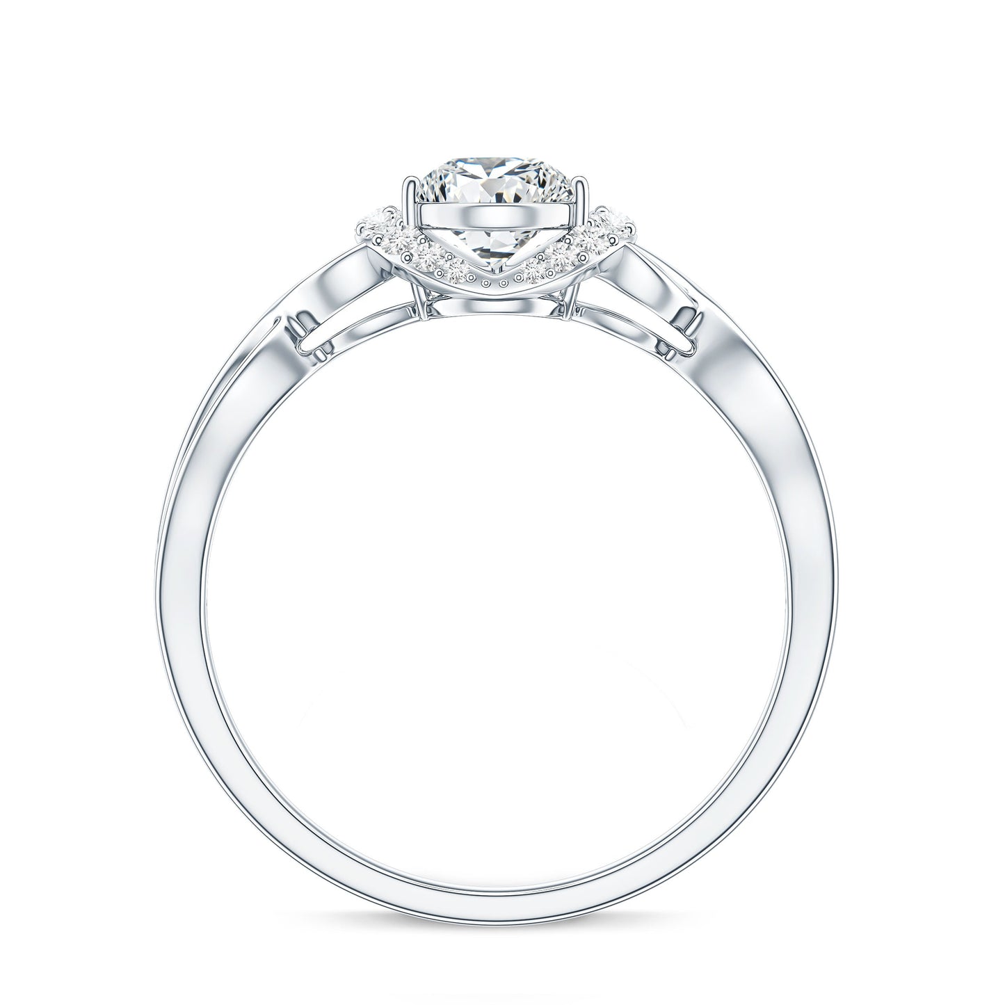 Lab Grown Diamond Collar Engagement Ring in Infinity Shank