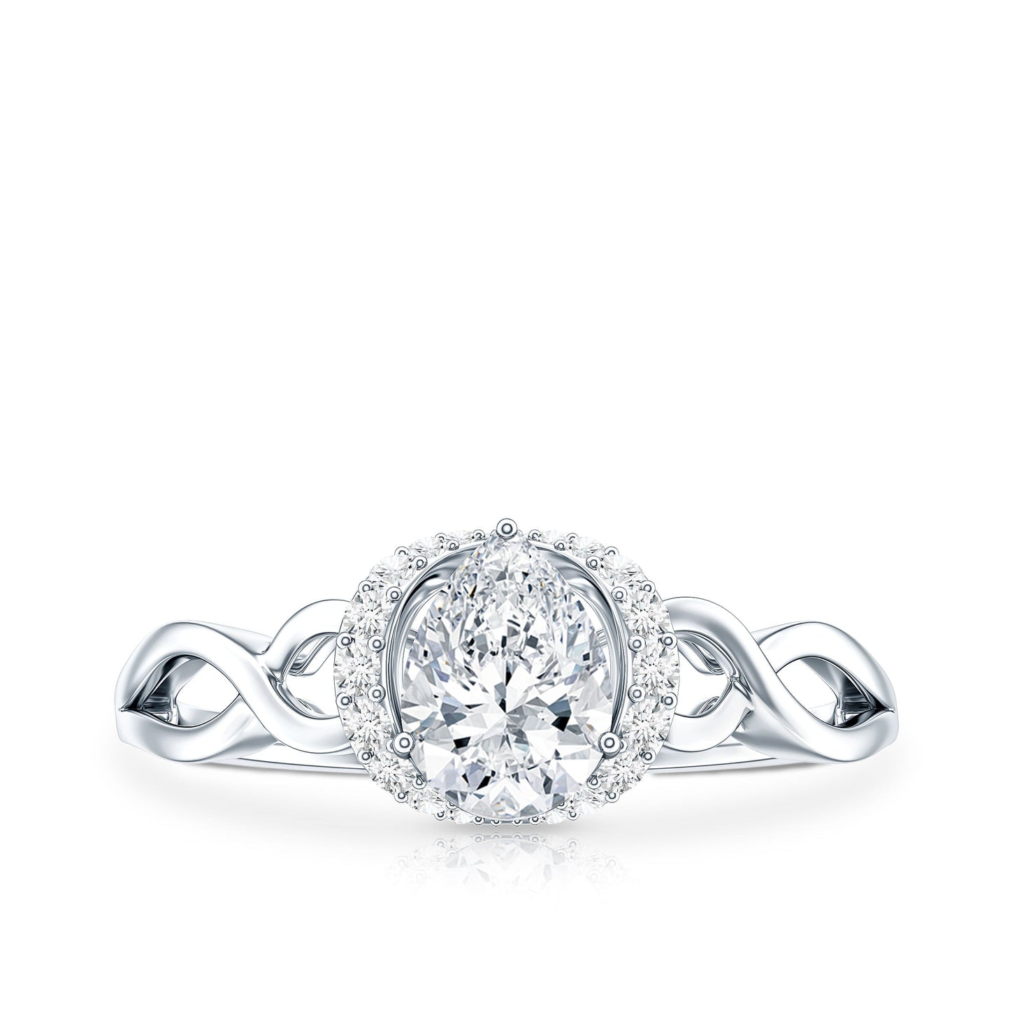 Lab Grown Diamond Collar Engagement Ring in Infinity Shank