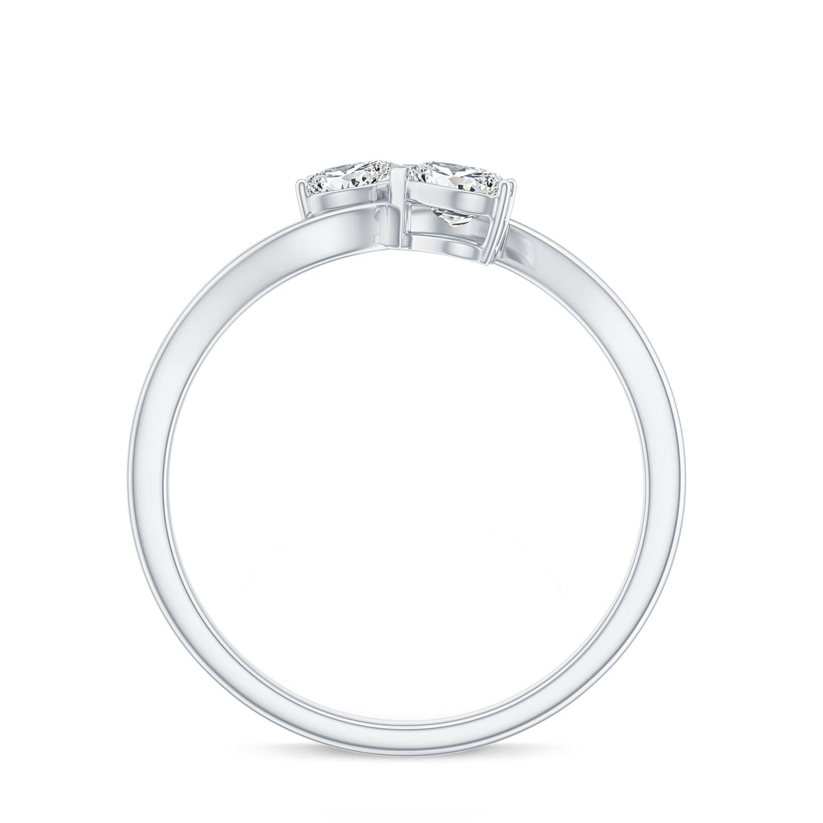 Heart Shape Lab Grown Diamond Toi Et Moi Promise Ring