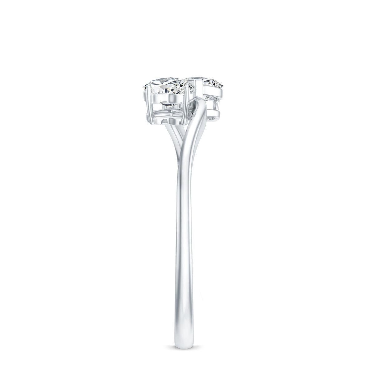 Heart Shape Lab Grown Diamond Toi Et Moi Promise Ring