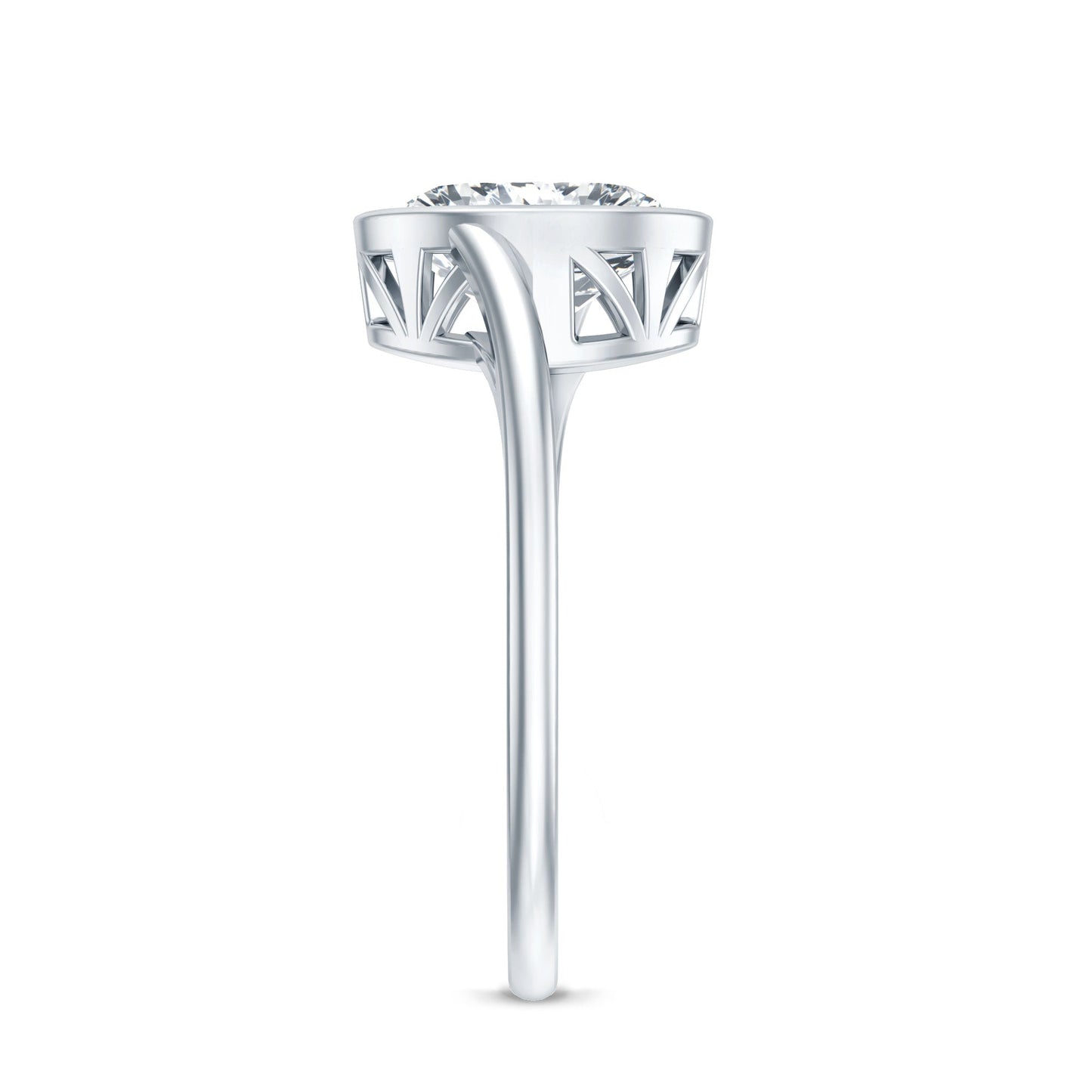 Oval Shape Lab Grown Diamond Solitaire Bypass Ring