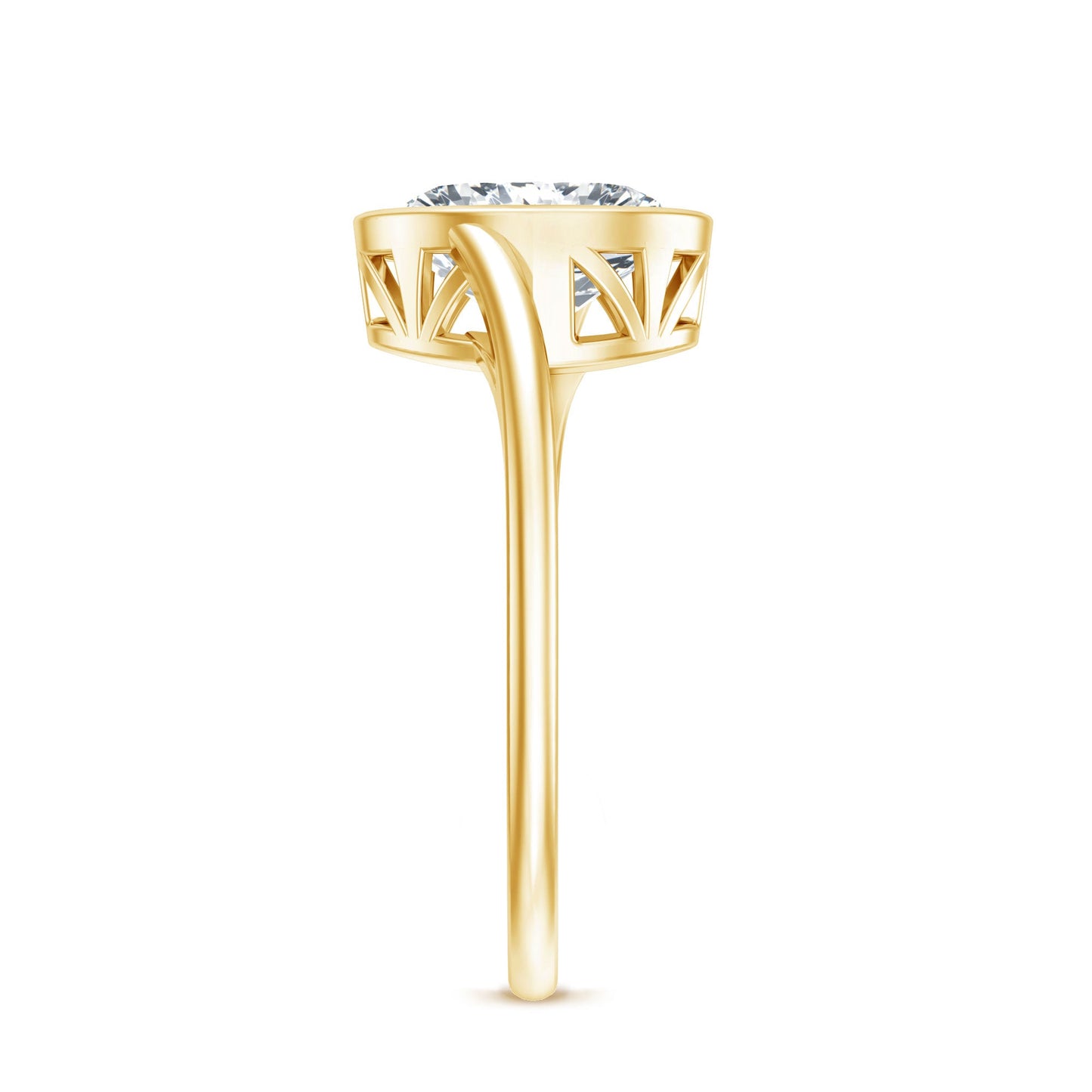 Oval Shape Lab Grown Diamond Solitaire Bypass Ring