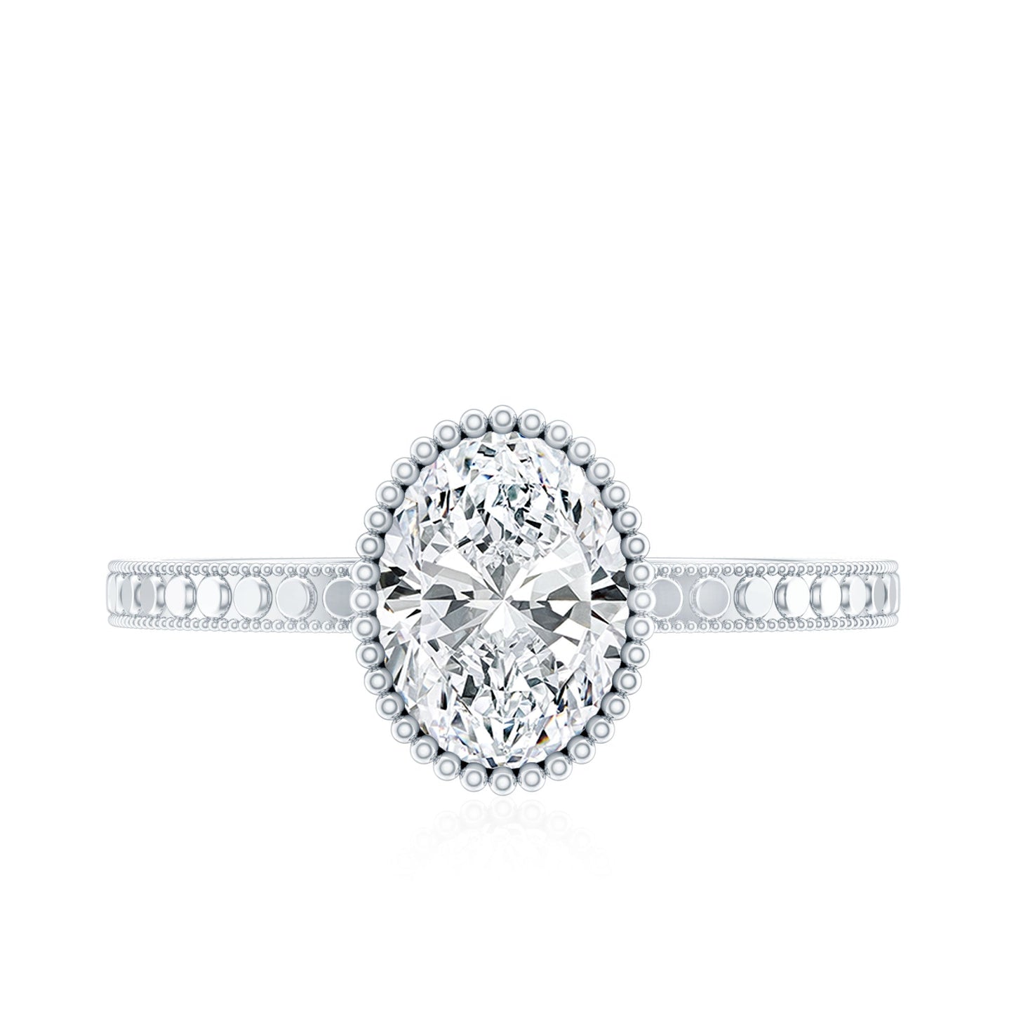Vintage Style Oval Shape Lab Grown Diamond Solitaire Engagement Ring
