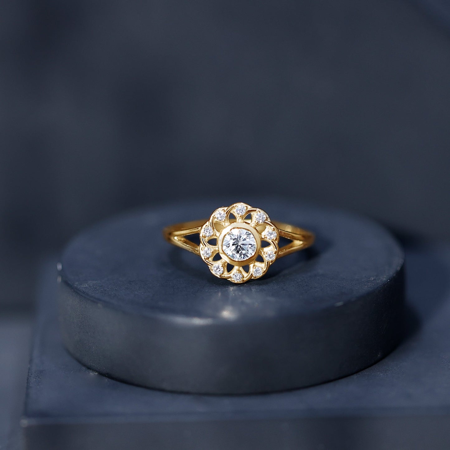 Lab Grown Diamond Nature Inspired Flower Engagement Ring