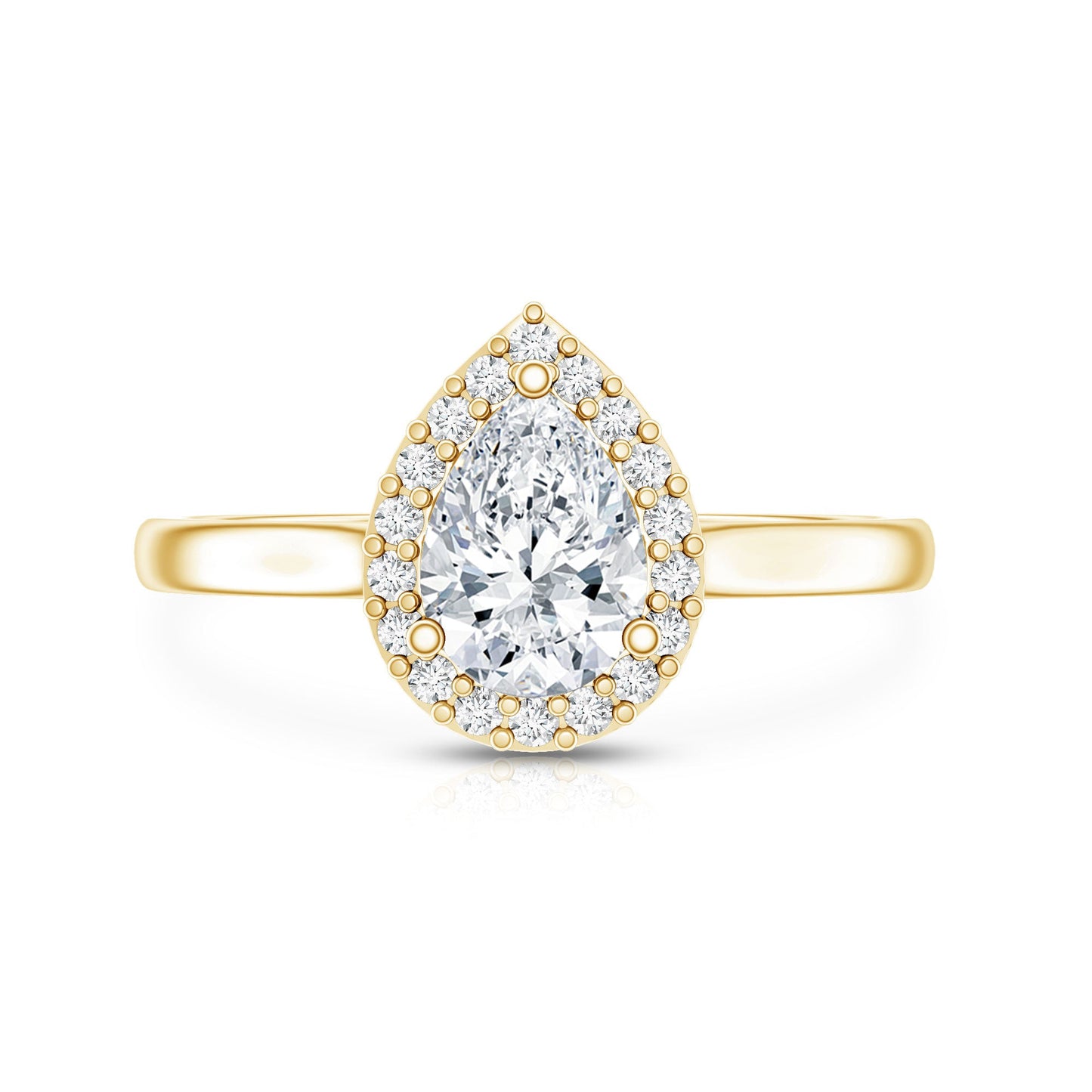 Classic Lab Grown Diamond Teardrop Engagement Ring with Halo
