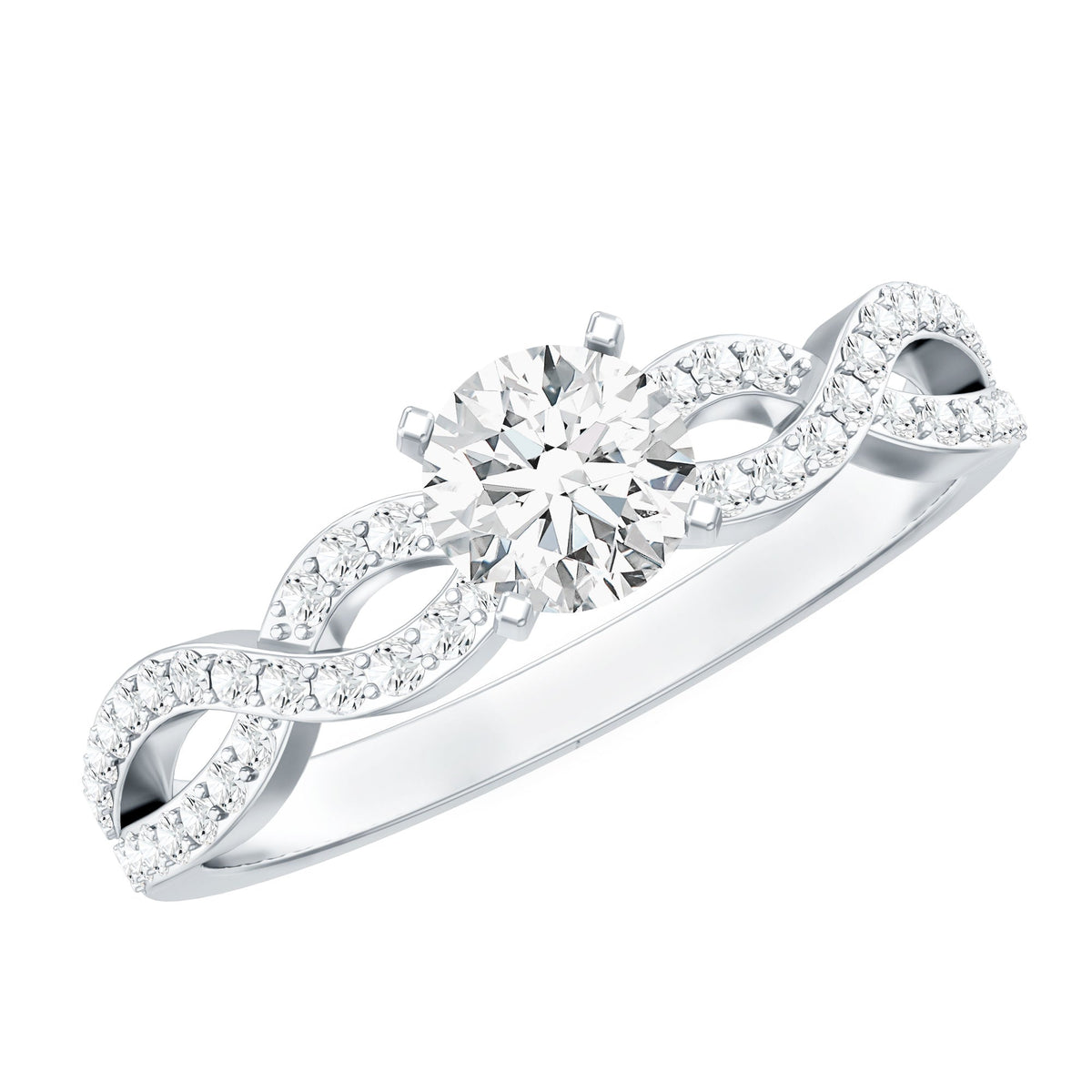 Round Lab Grown Diamond Infinity Solitaire Ring