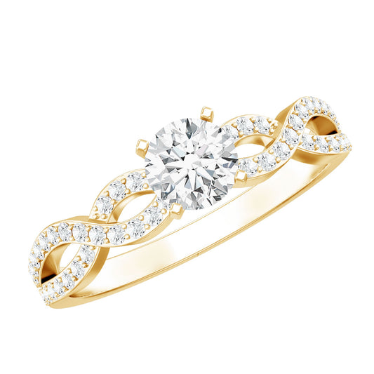 Round Lab Grown Diamond Infinity Solitaire Ring