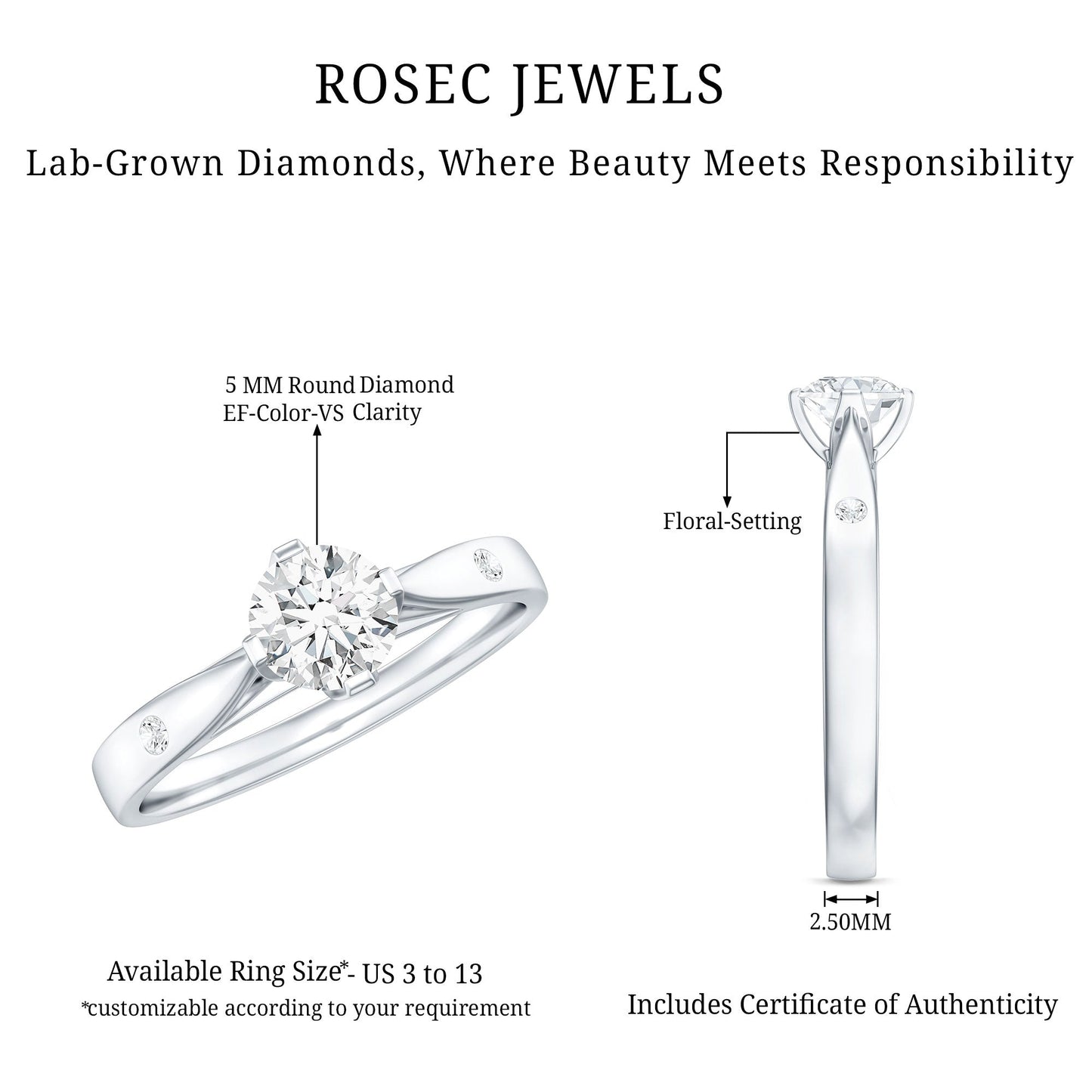 Lab Grown Diamond Solitaire Promise Ring