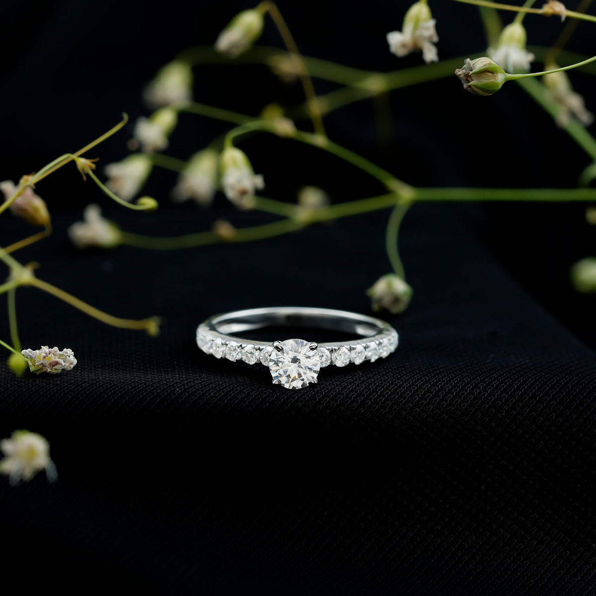 Minimal Solitaire Engagement Ring with Lab Grown Diamond
