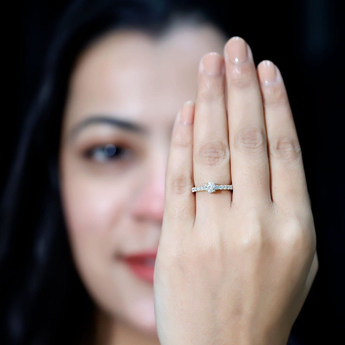 Minimal Solitaire Engagement Ring with Lab Grown Diamond