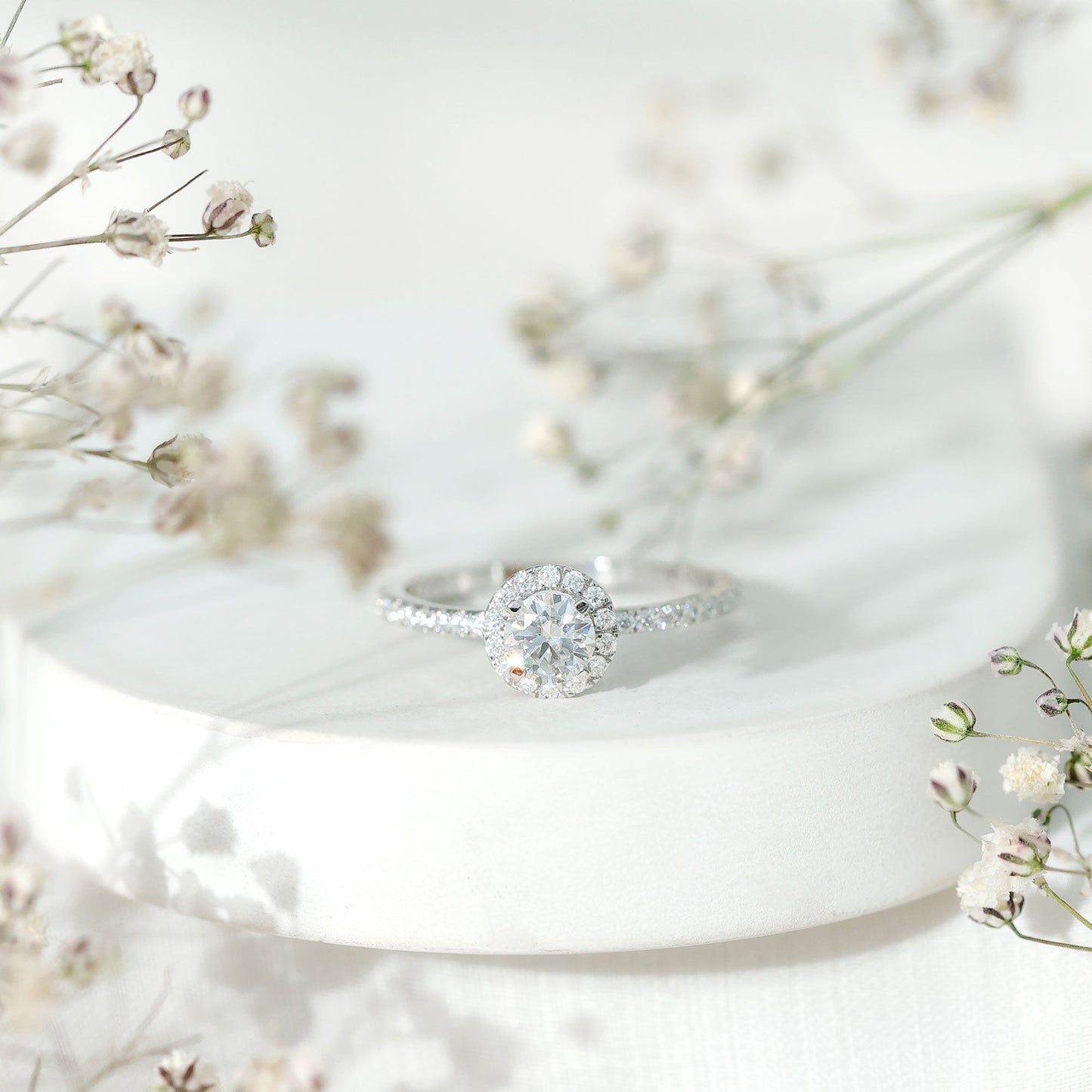 Round Lab Grown Diamond Promise Engagement Ring