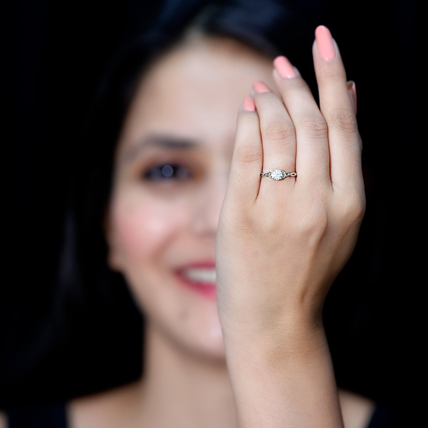 Solitaire Lab Grown Diamond Celtic Knot Promise Ring
