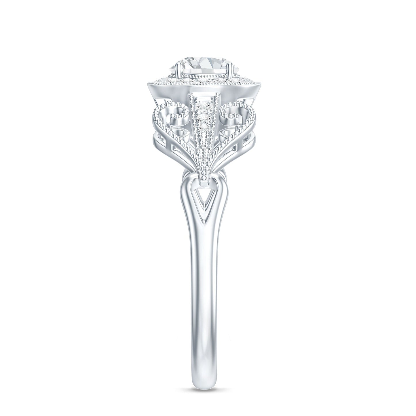 Vintage Inspired Engagement Ring with Lab Grown Diamond