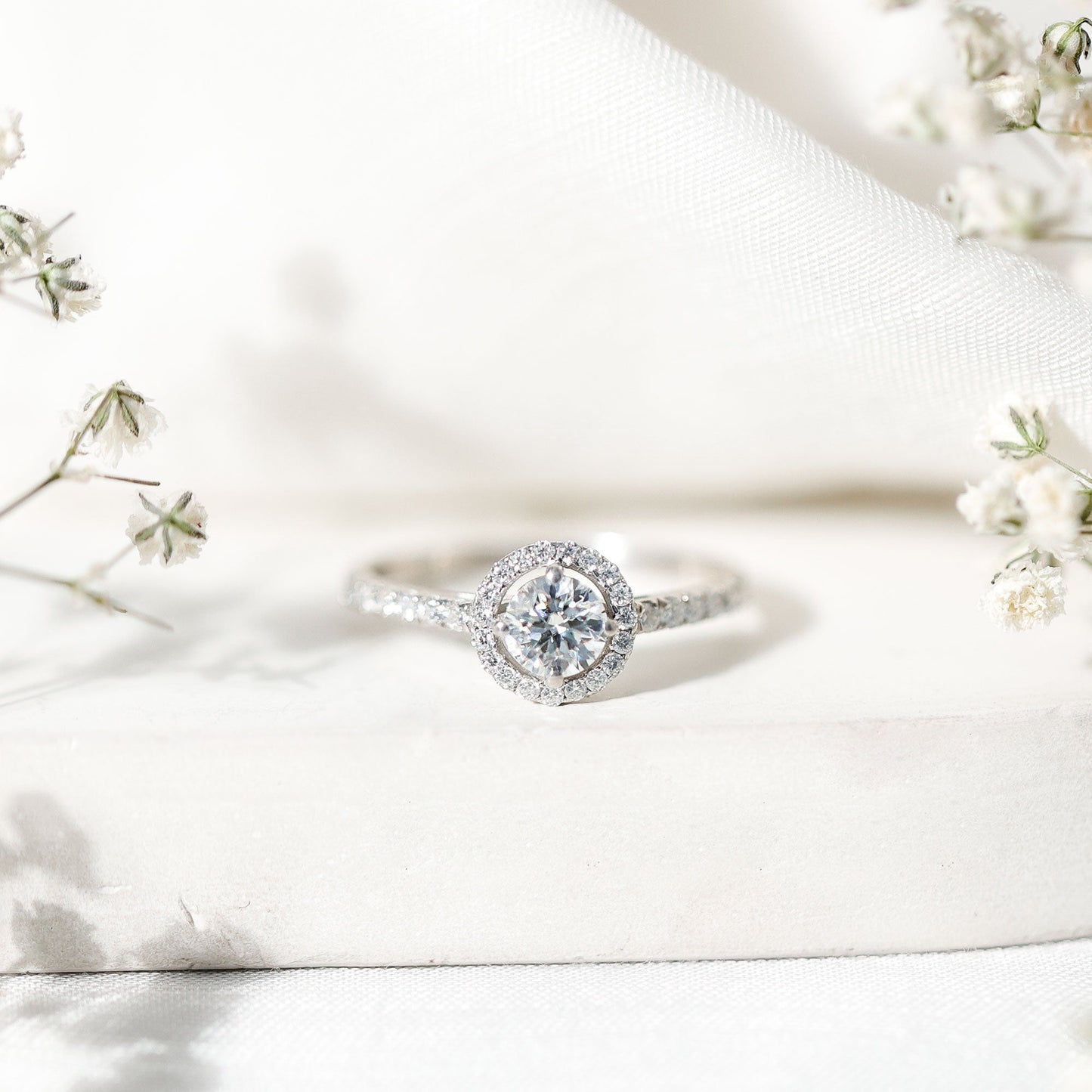 0.4 Carat Lab Grown Diamond Engagement Ring with Halo