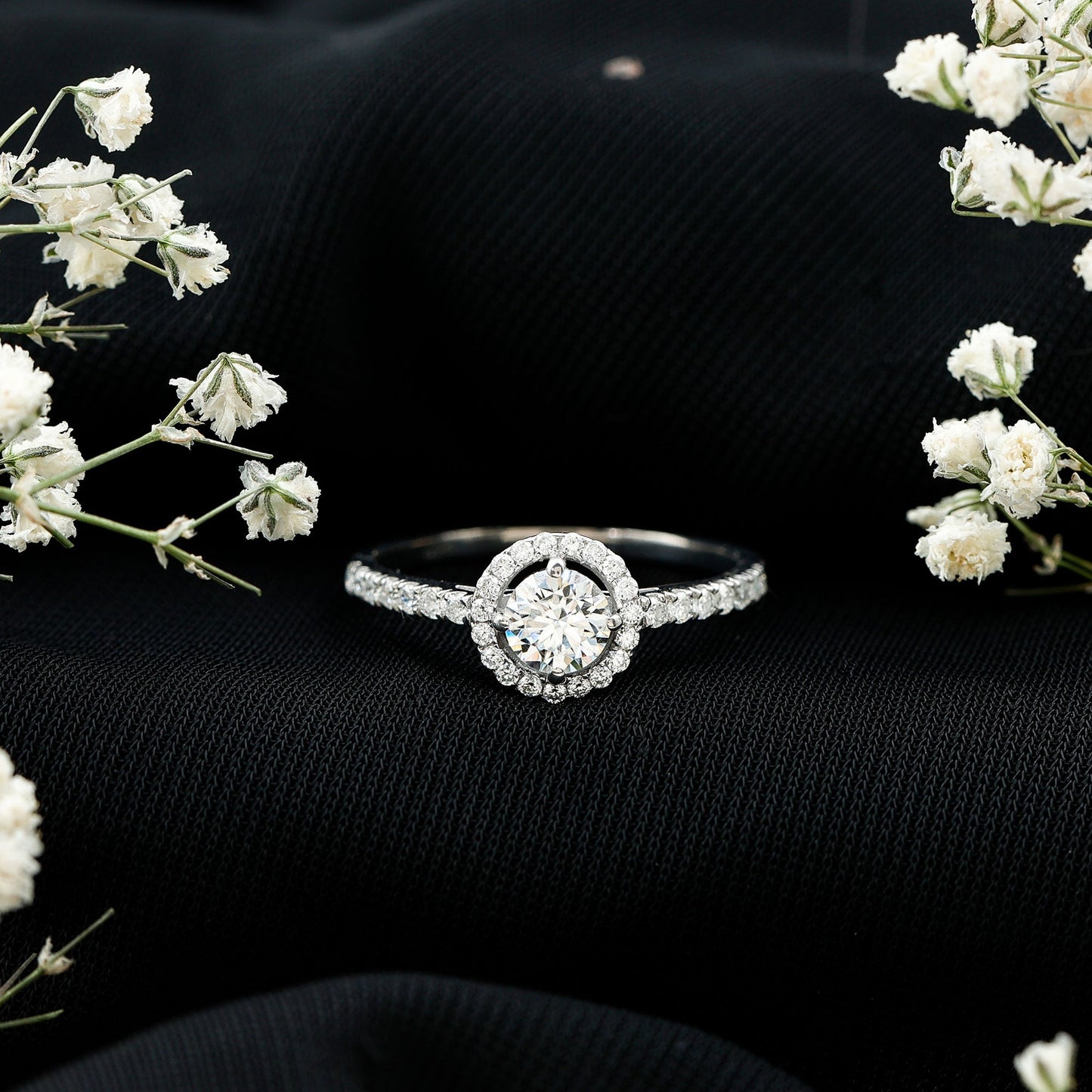 0.4 Carat Lab Grown Diamond Engagement Ring with Halo
