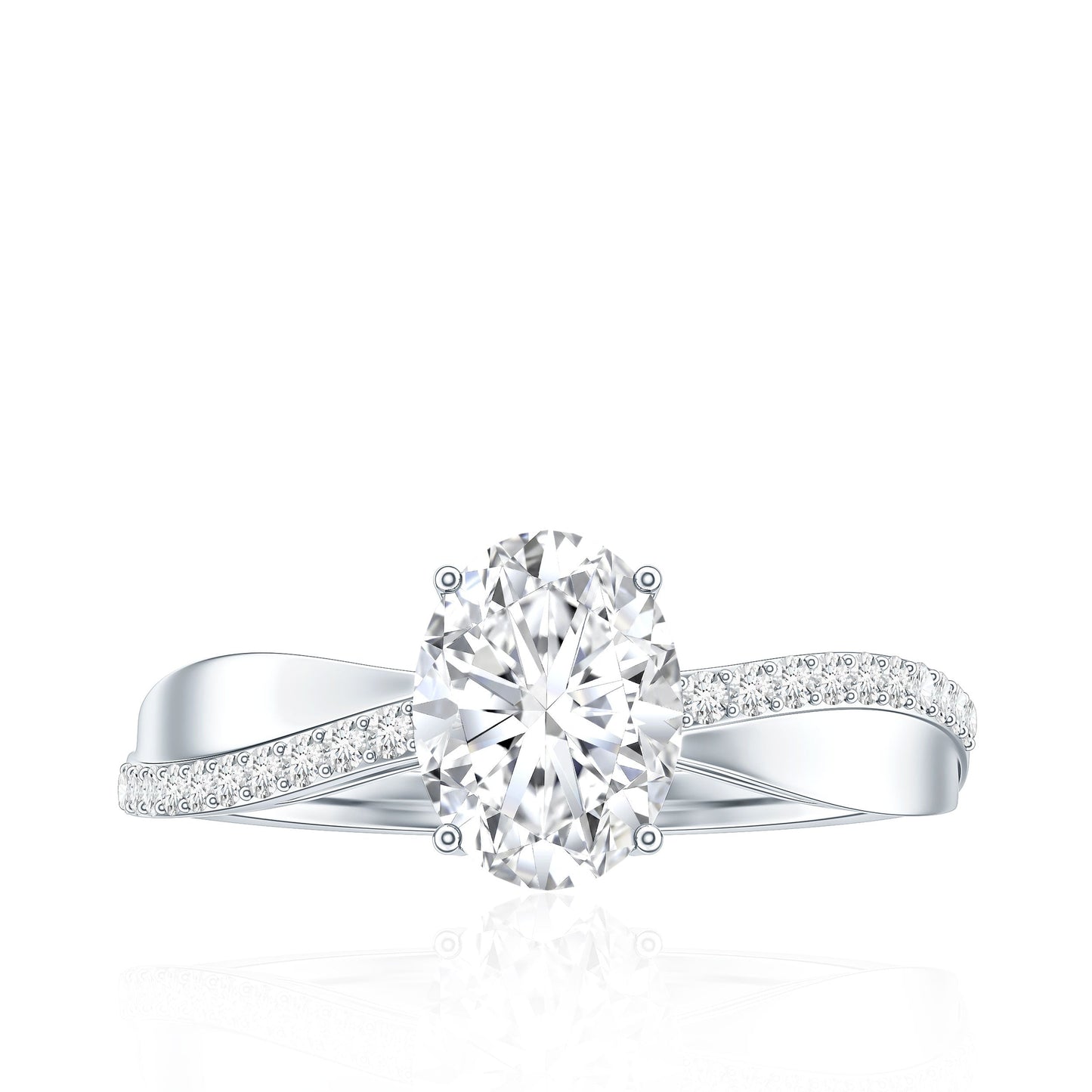 Classic Oval Shape Lab Grown Diamond Solitaire Engagement Ring