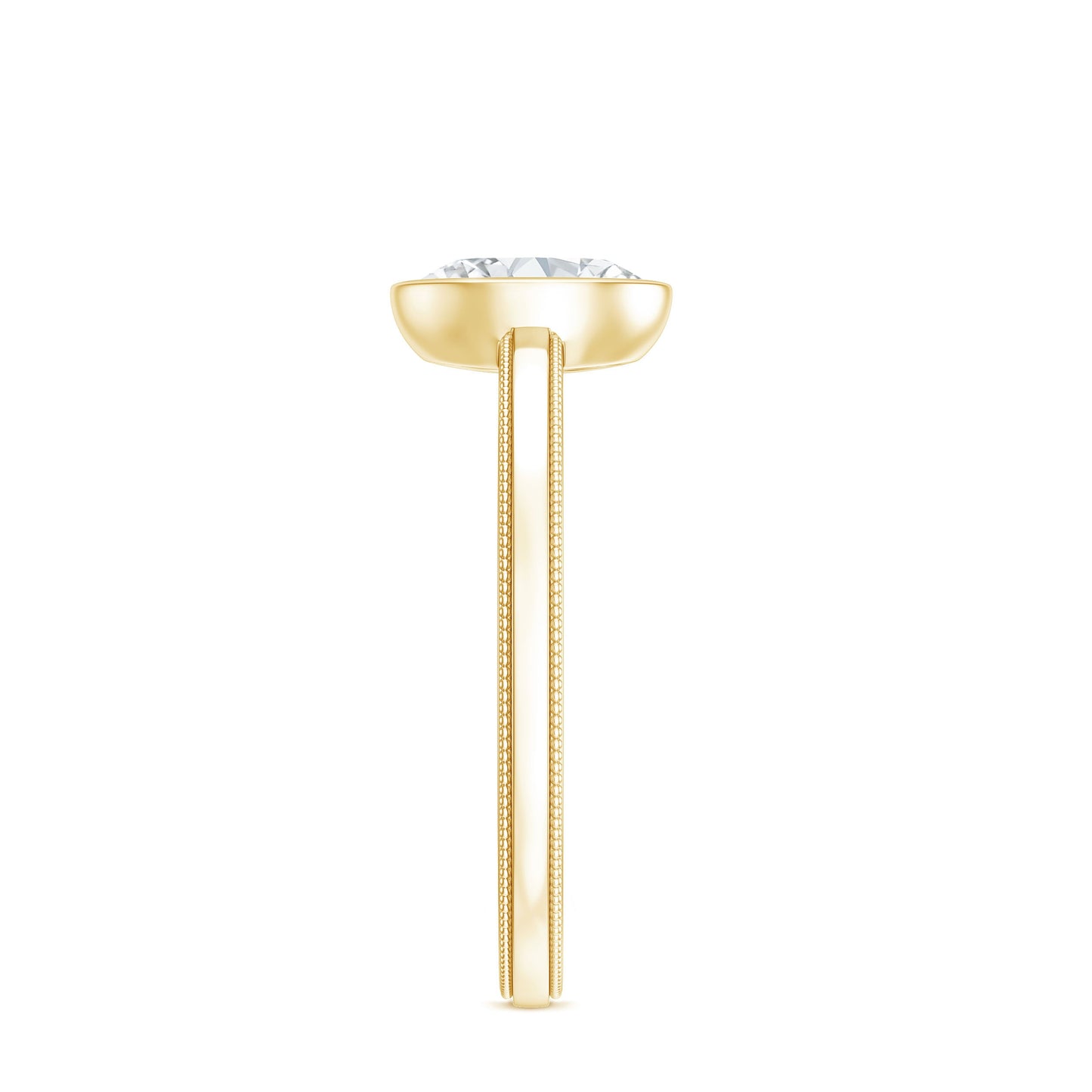 Bezel Set Oval Lab Grown Diamond Solitaire Ring