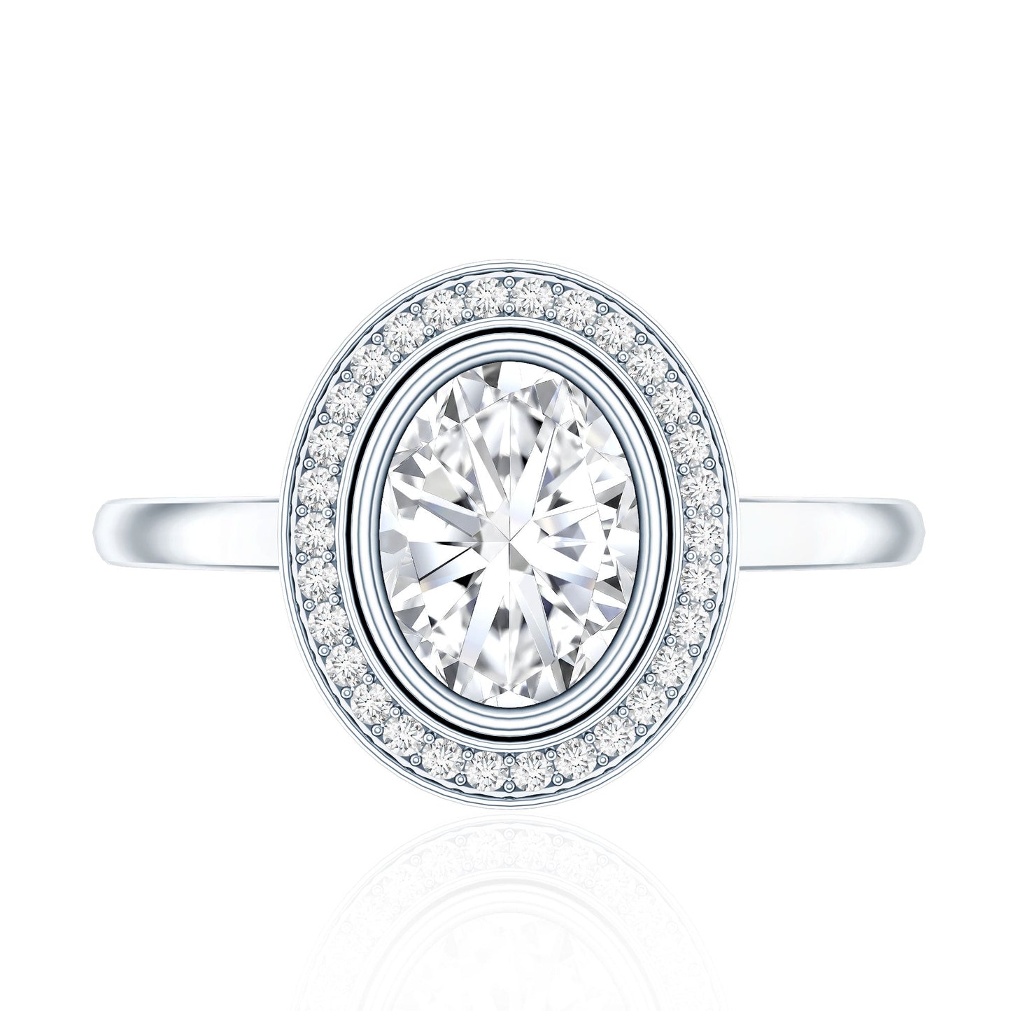 Classic Lab Grown Diamond Engagement Ring with Halo