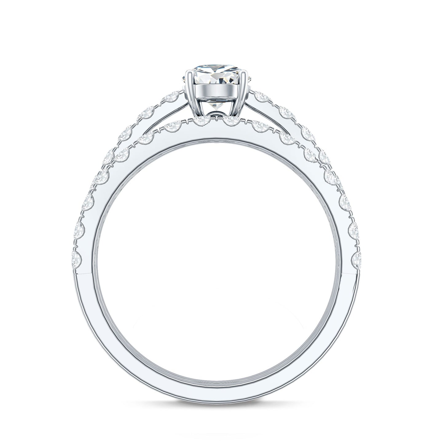 Minimal Pear Shape Lab Grown Diamond Wedding Ring Set
