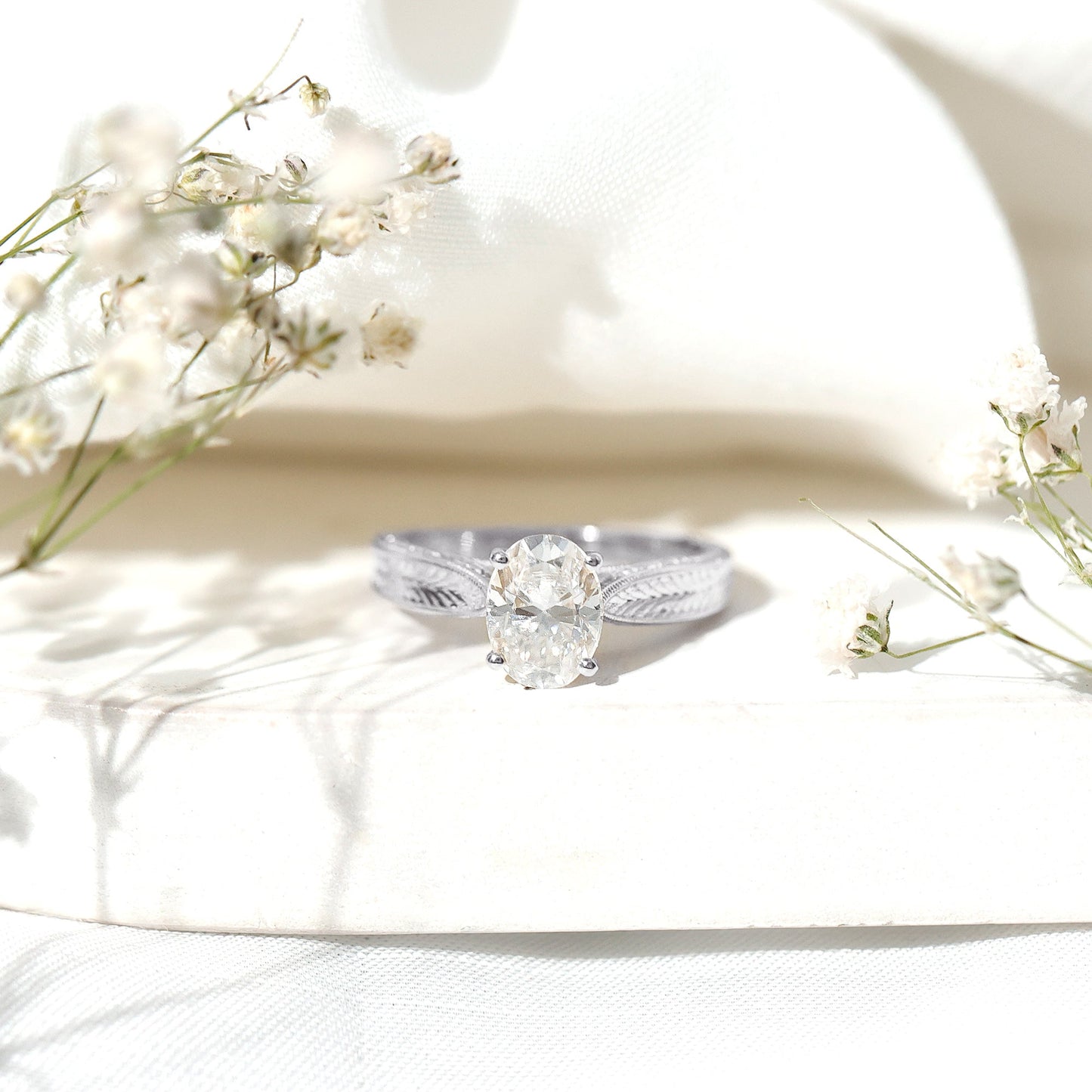 Claw Set Oval Shape Lab Grown Diamond Solitaire Engagement Ring