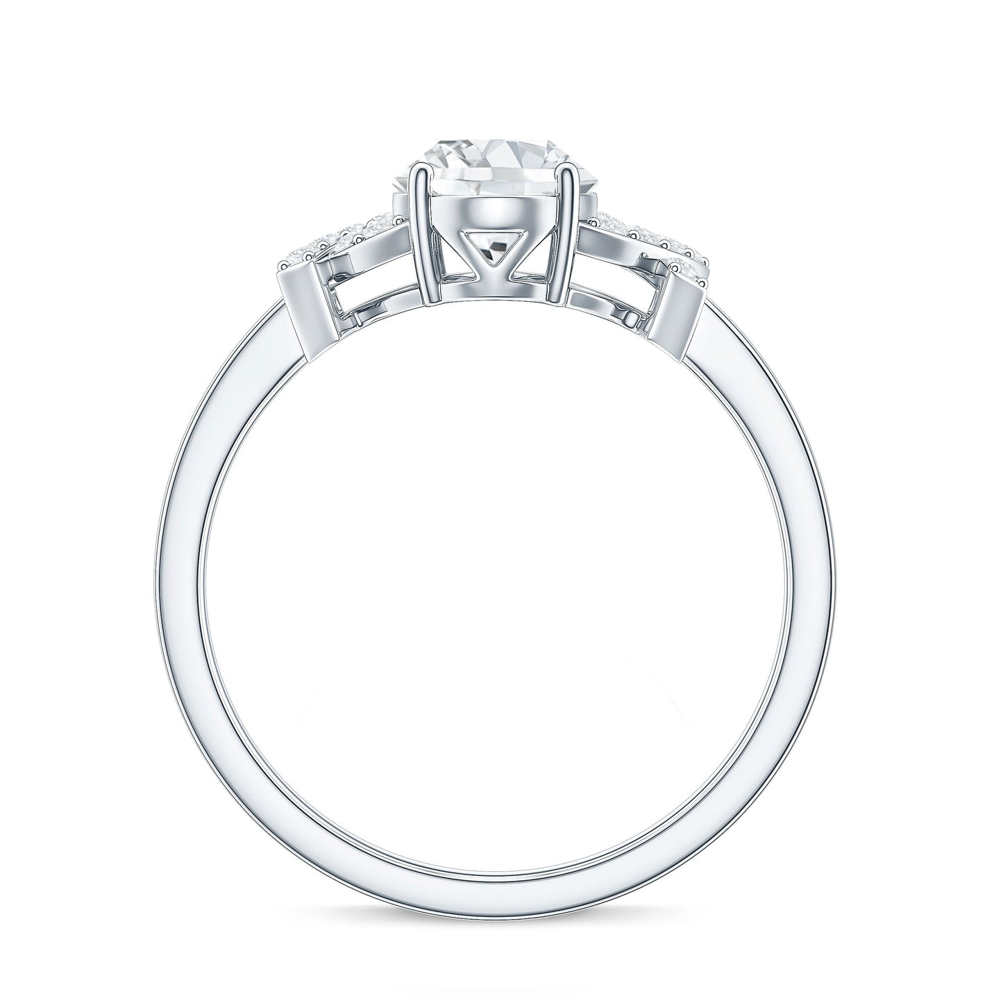 Oval Shape Lab Grown Diamond Solitaire Ring in Split Shank