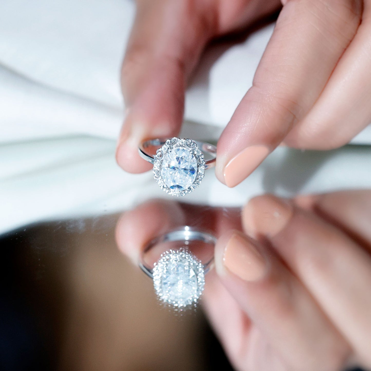 Womens 3.5 Carat Moissanite Vintage Style Engagement Ring
