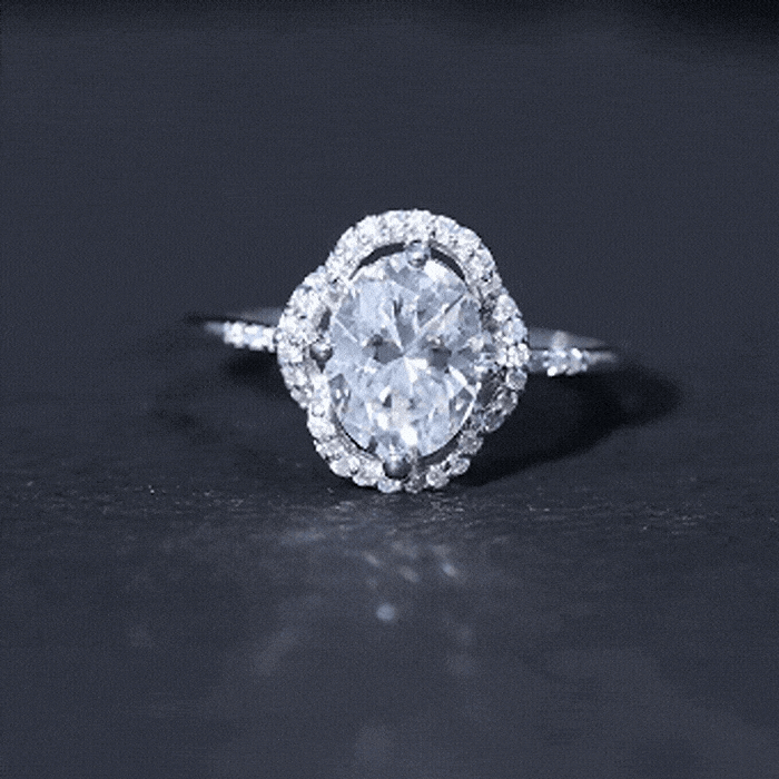Certified 2 Carat Moissanite Vintage Inspired Engagement Ring in Silver