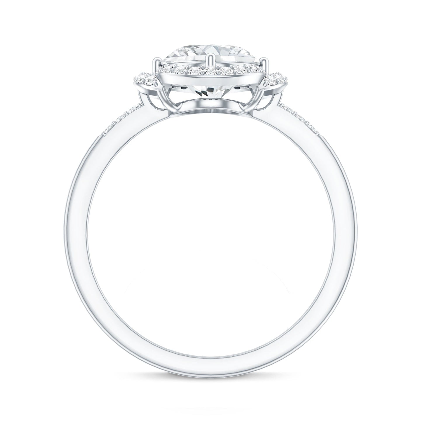 Certified 2 Carat Moissanite Vintage Inspired Engagement Ring in Silver