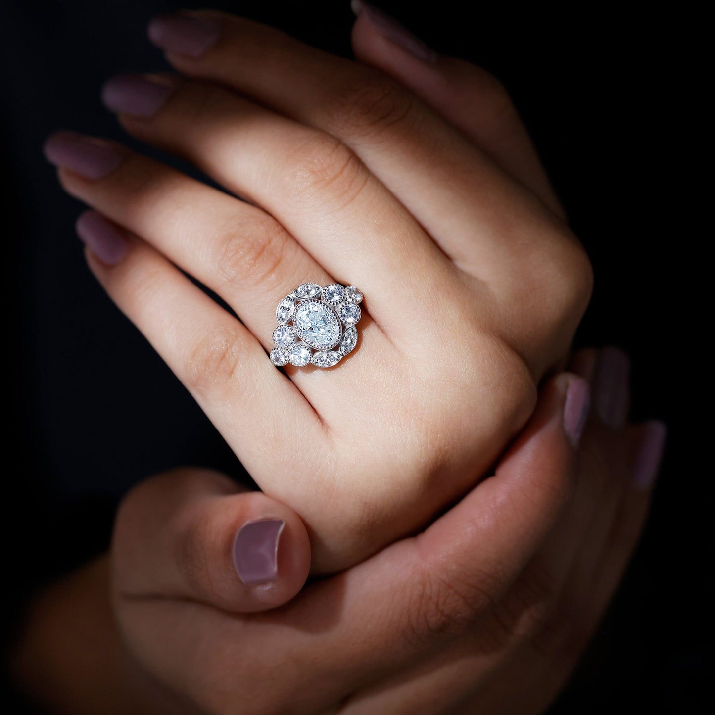 Certified 1.2 Carat Oval Moissanite Statement Engagement Ring