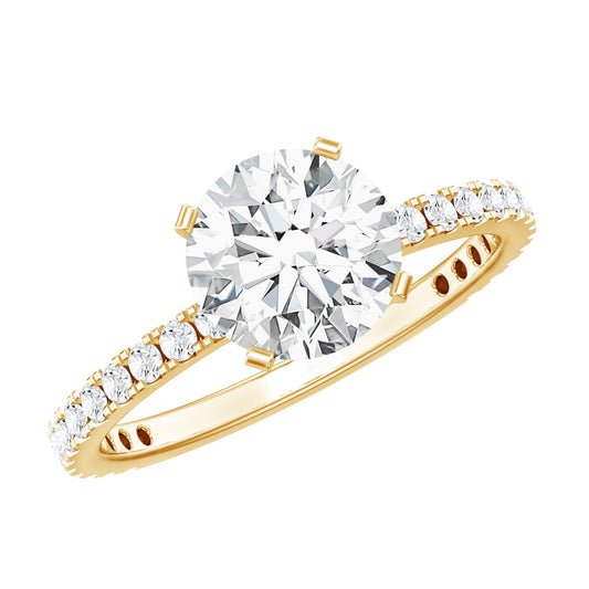 Certified 2 Carat Moissanite Solitaire Engagement Ring