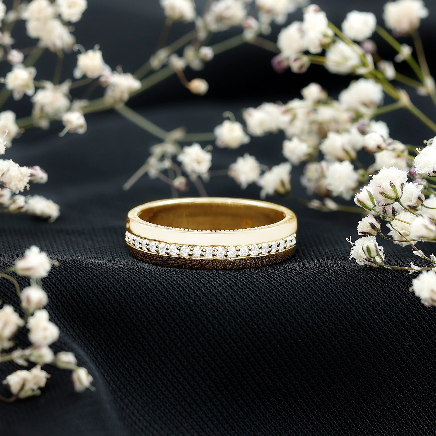 Certified Moissanite Classic Wedding Band Ring