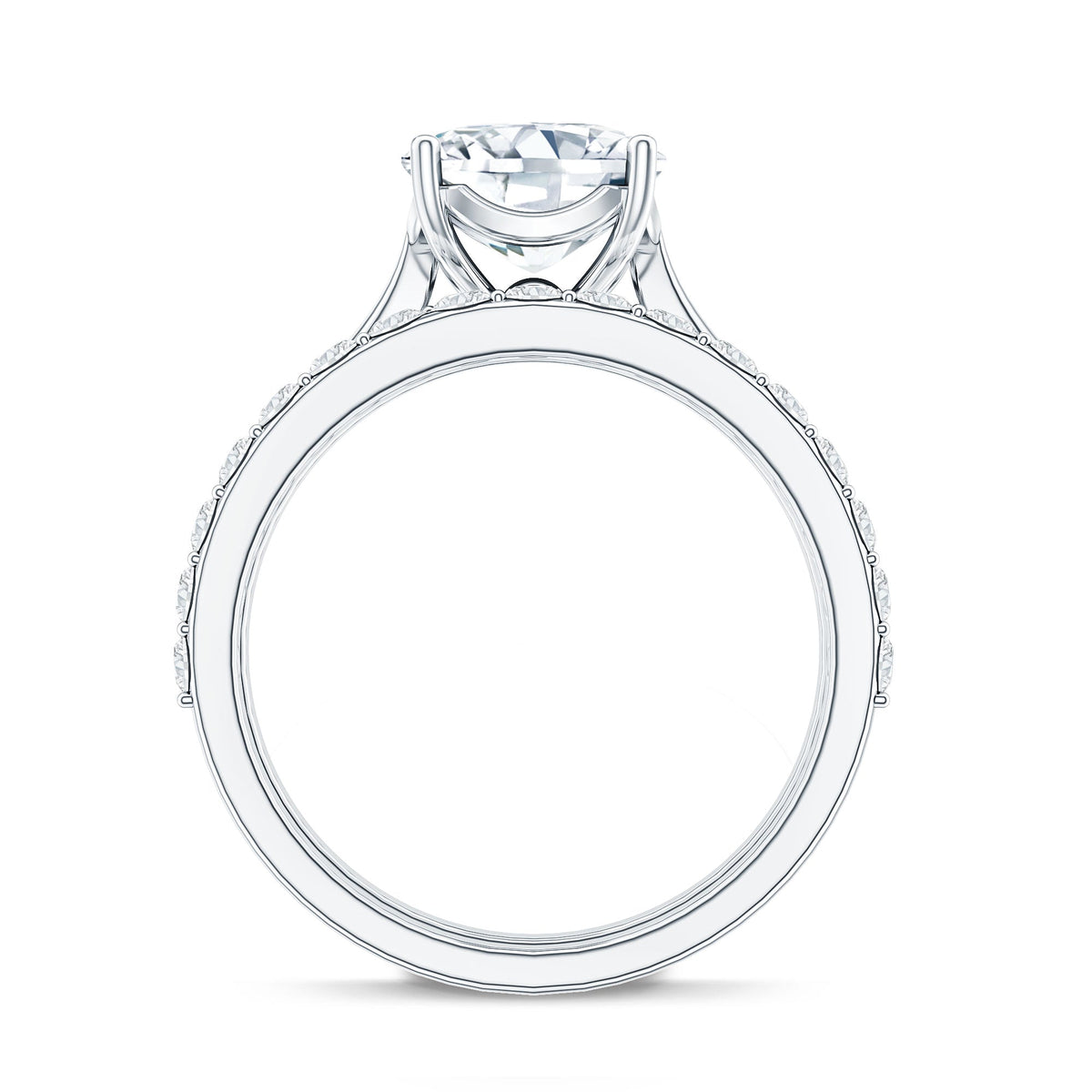 Cushion Cut Moissanite Solitaire Bridal Set with Certificate