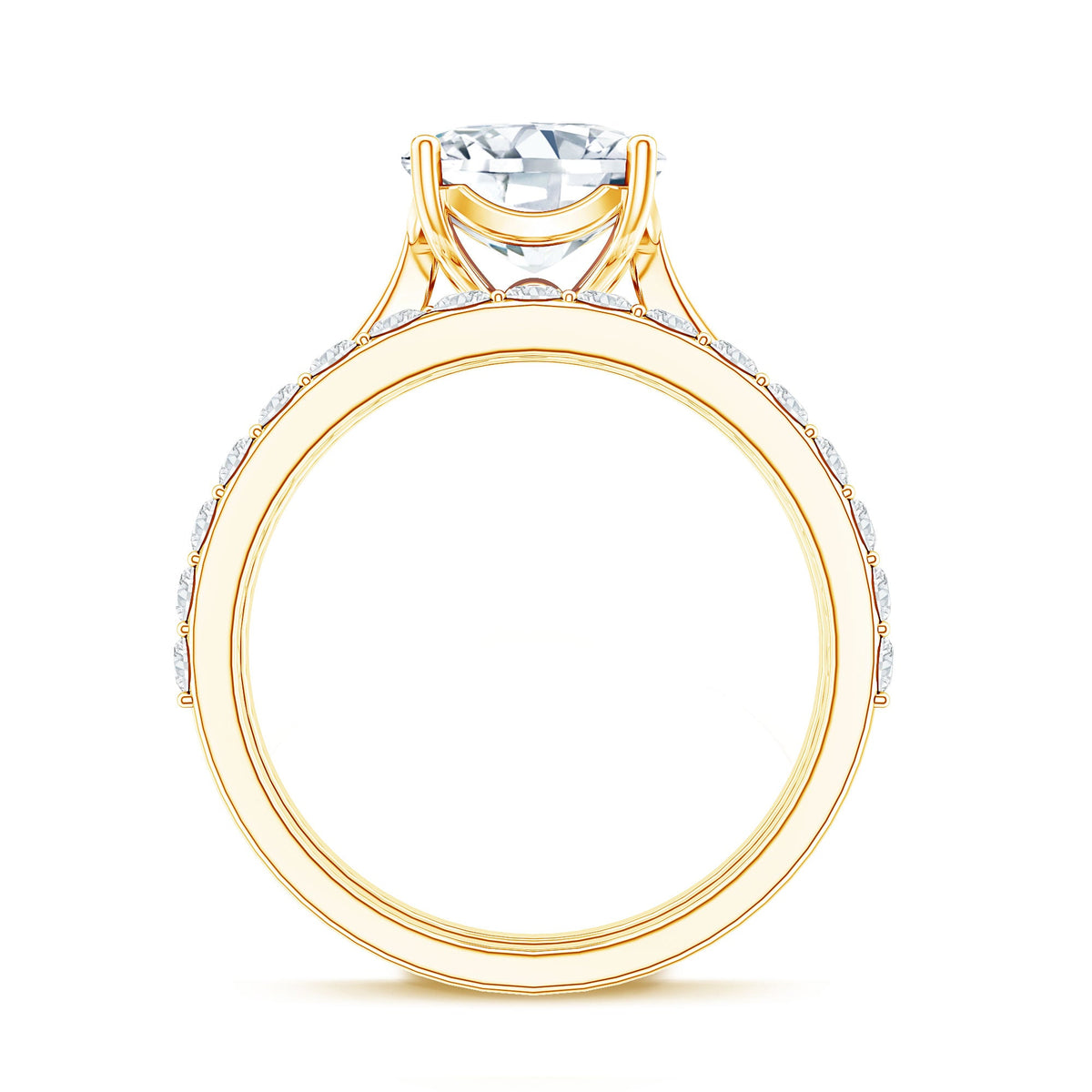 Cushion Cut Moissanite Solitaire Bridal Set with Certificate